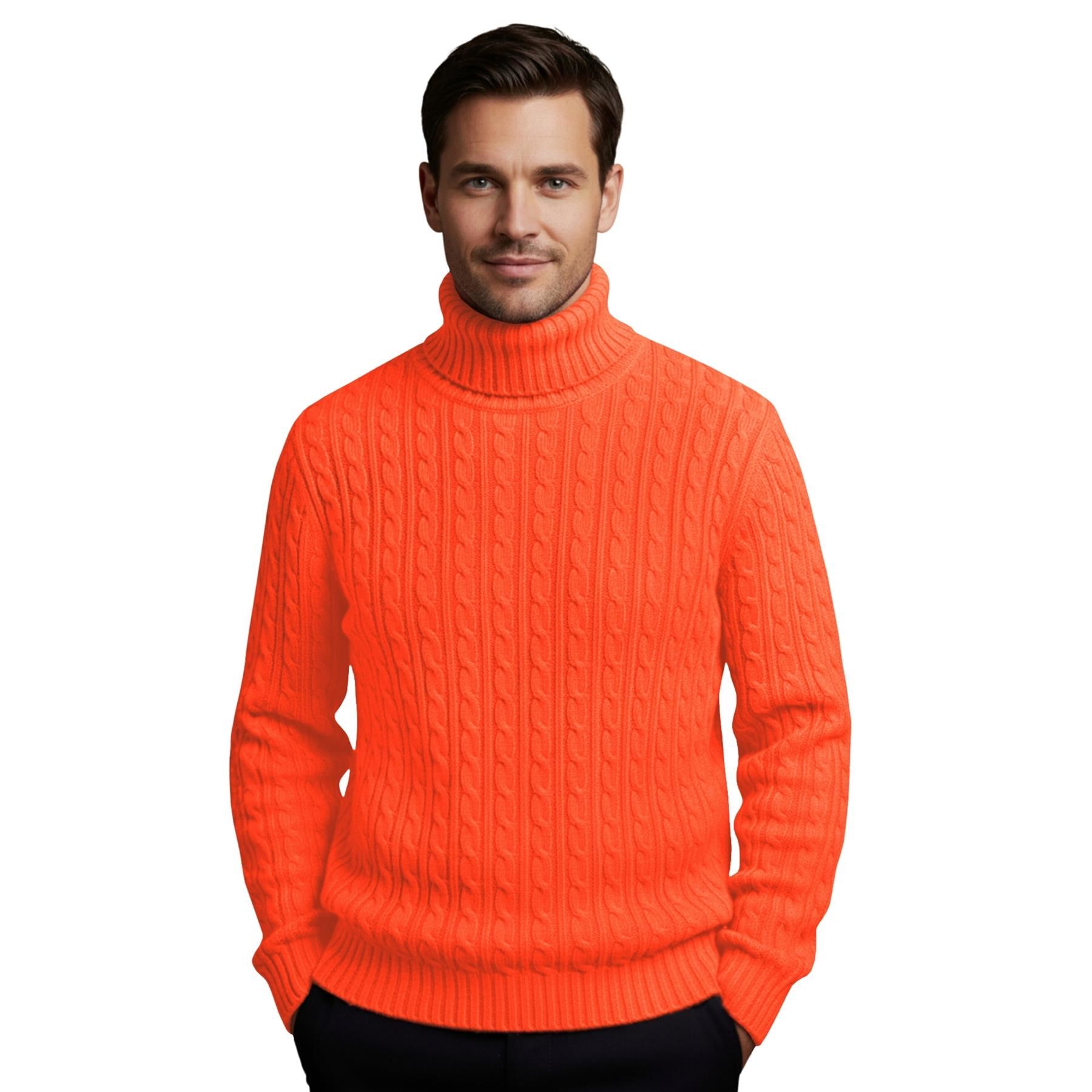 Herren Polo Rollkragen Langarm Pullover Zopfmuster Winterpullover Pulli - Bild 72 von 154