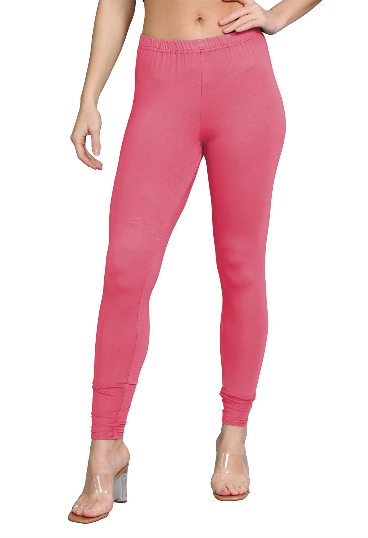 Womens Leggings Full Length Basic Plain Viscose Skinny Slim Fit Stretchy Pants - Picture 7 of 32