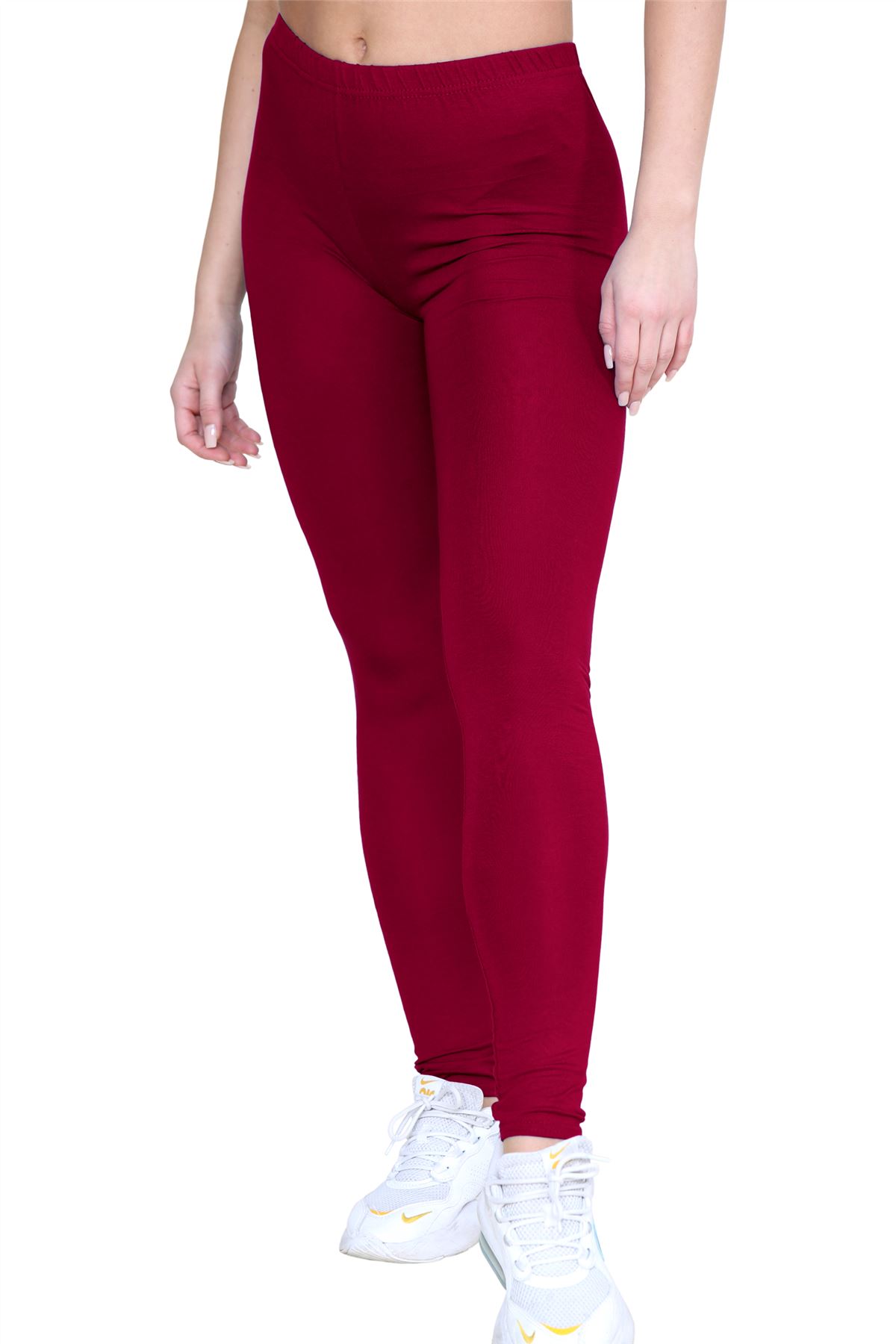 Womens Leggings Full Length Basic Plain Viscose Skinny Slim Fit Stretchy Pants - Picture 31 of 32
