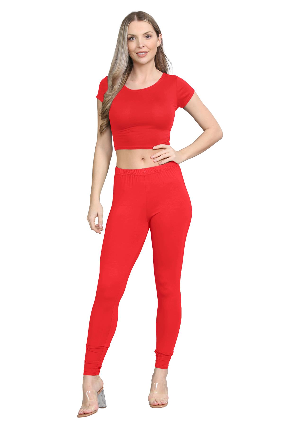 Damen Trainingsanzug Kurzarm Crop Top Sport Legging Workout Aktiv Lounge Set - Bild 100 von 148