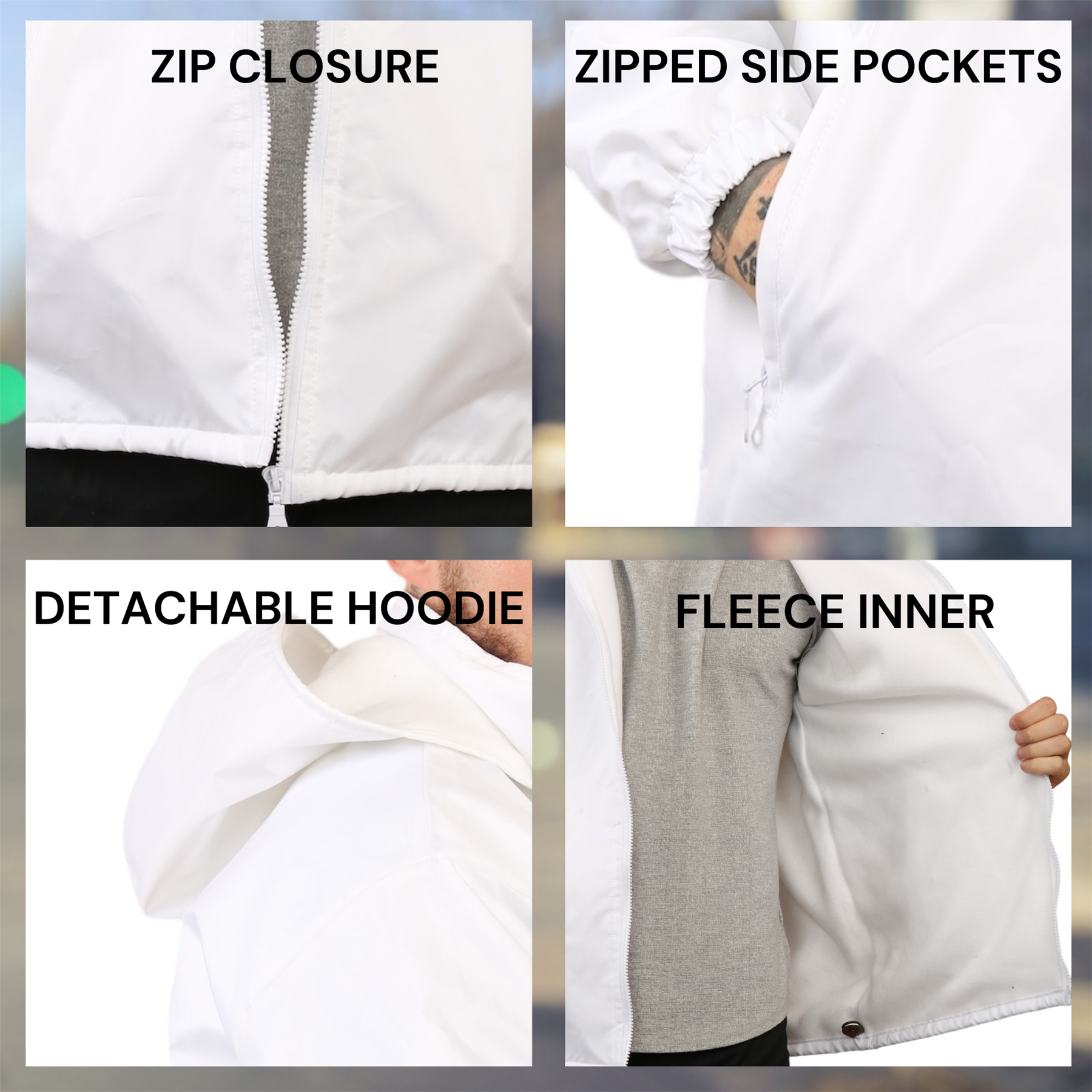 Pantalón de Bowling Unisex Chaqueta Blanco Césped Cuencos Forrado de Vellón Impermeable A Prueba de Viento - Imagen 7 de 22