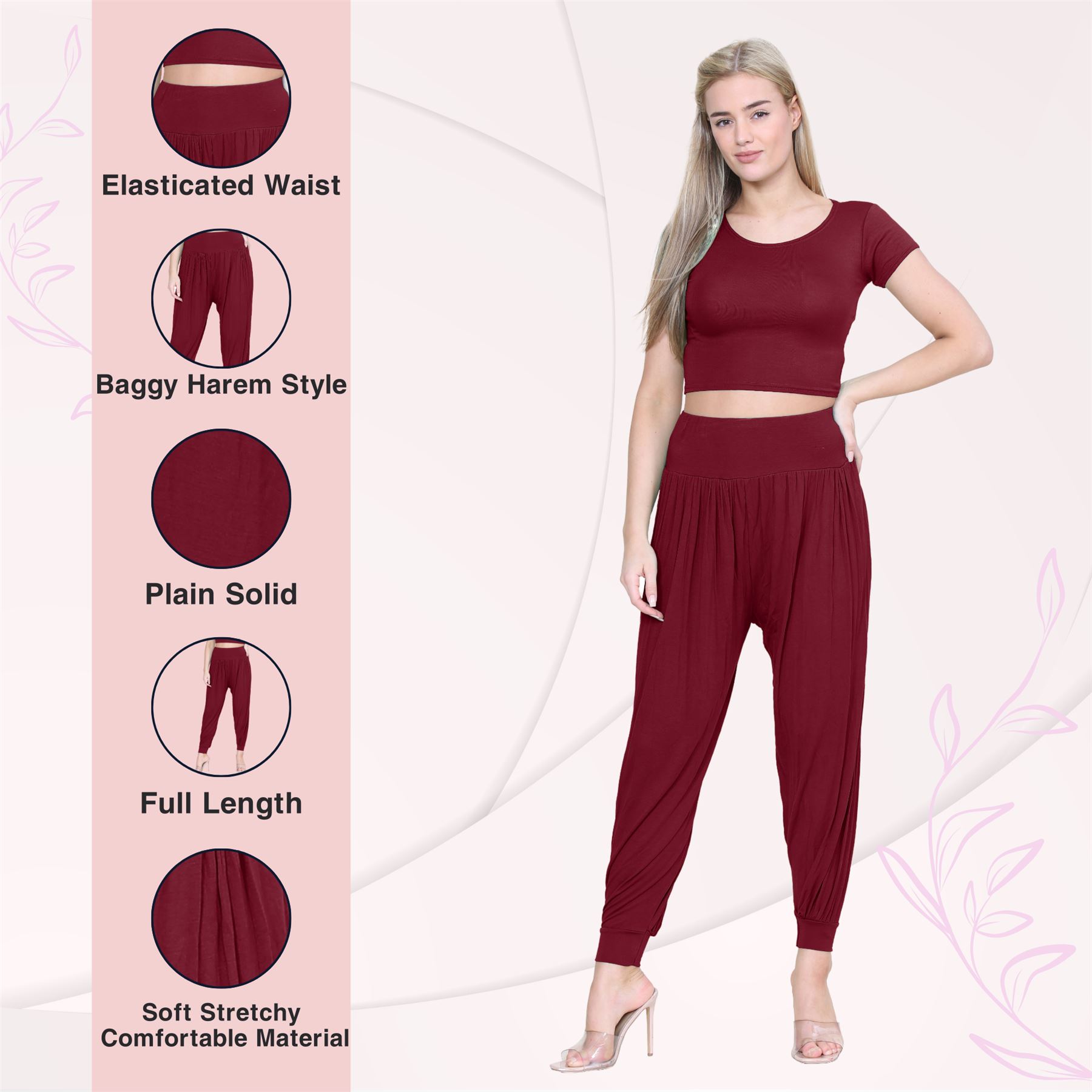 Womens Alibaba Harem Leggings Cuffed Bottoms Plain Hareem Trousers Baggy Pants - Picture 125 of 130
