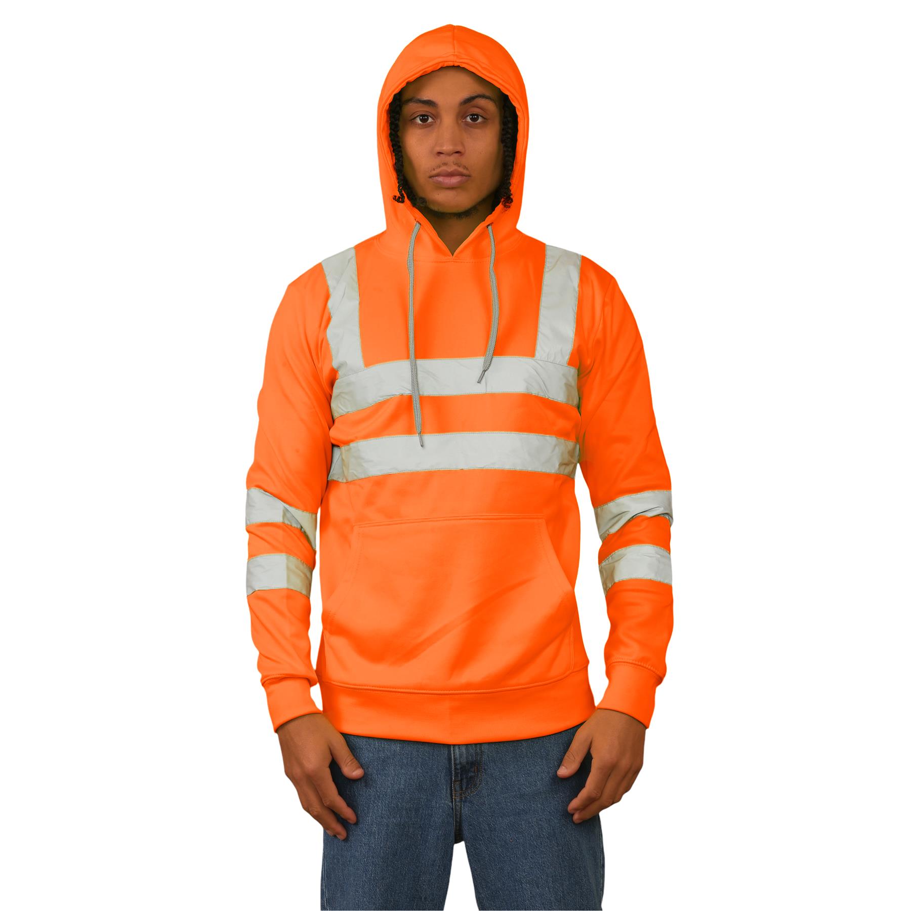 Sudadera con capucha para hombre Hi Vis alta visibilidad lana seguridad ropa de trabajo jersey con capucha saltador - Imagen 4 de 21