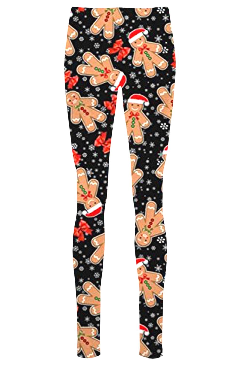 New Ladies Xmas Santa Snowman Printed 