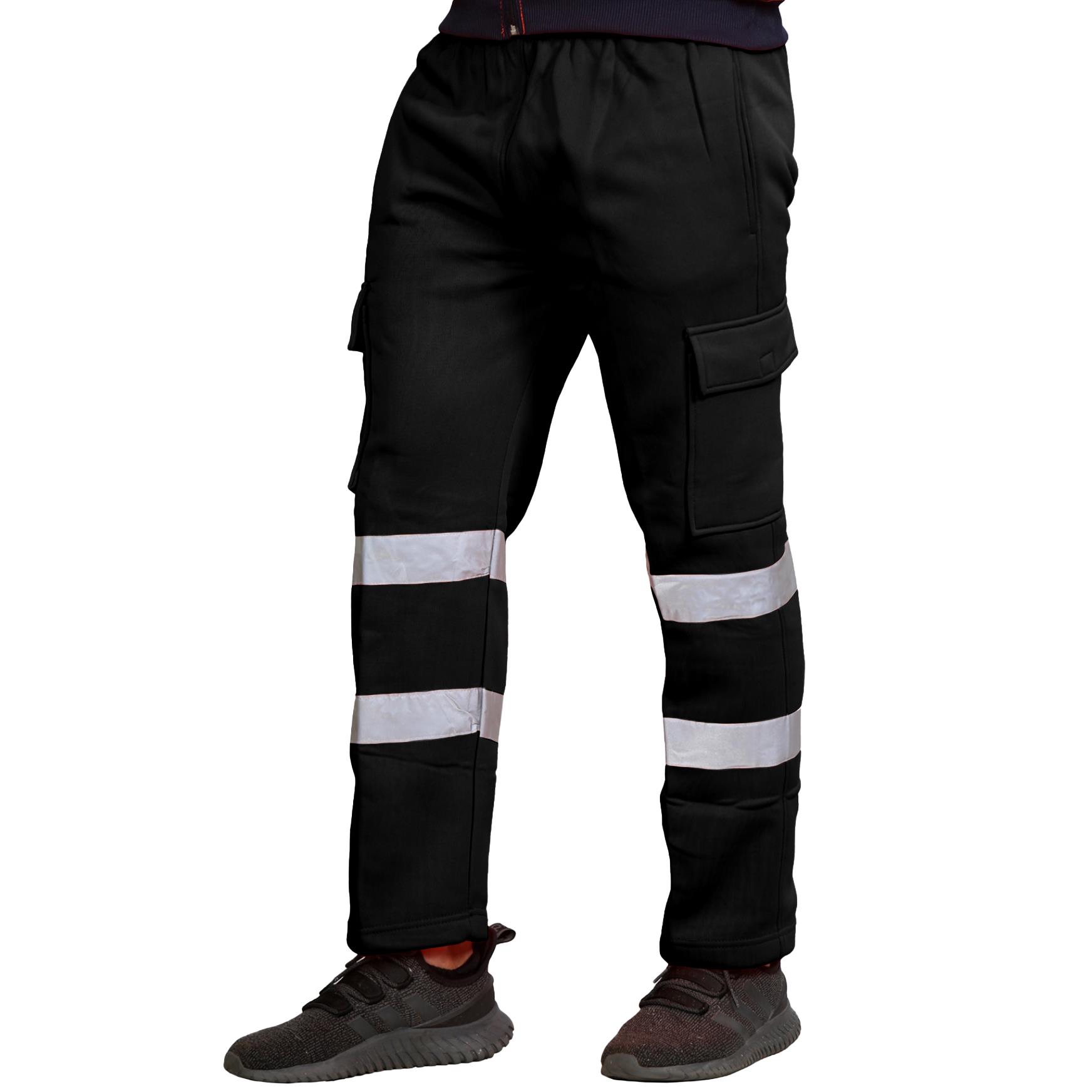 Para hombres Hi Vis Vis Visibilidad Viz Seguridad Parte inferior de lana Ropa de trabajo Pantalones para correr - Imagen 3 de 26