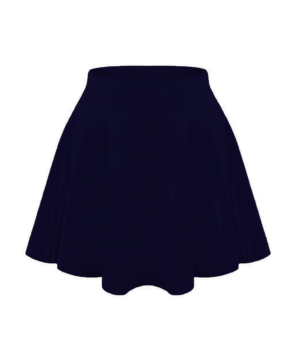 Girls Kids Plain Flared Skirt High Waistband Flippy Stretchy Short Skater Skirt - Picture 51 of 92