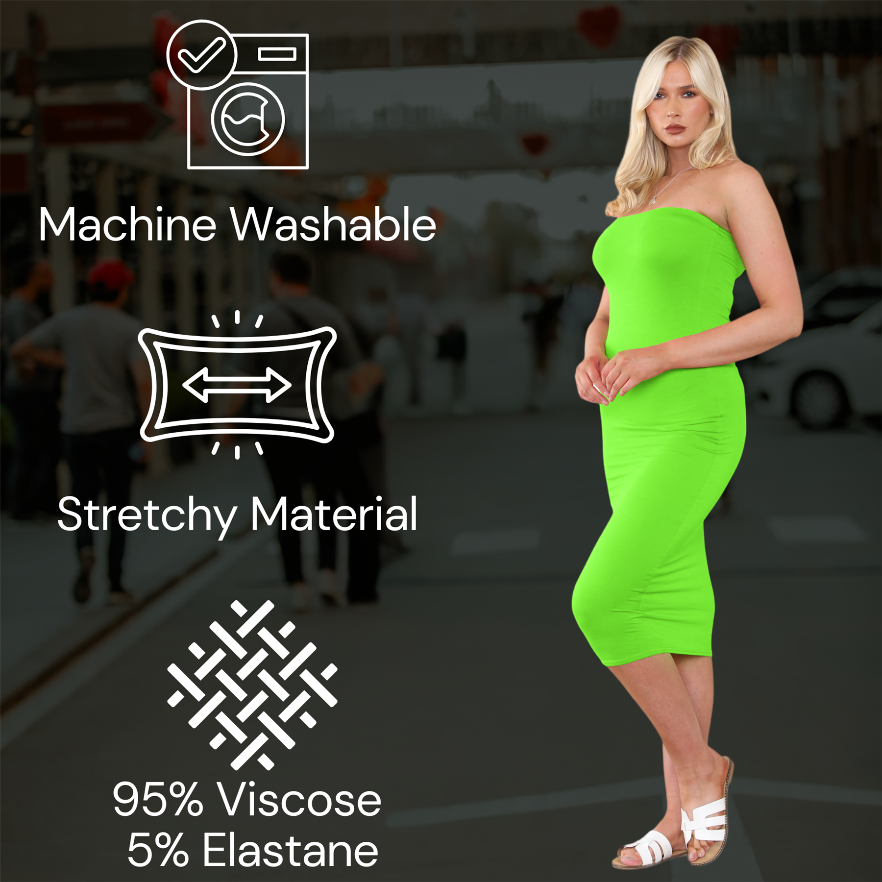Damas Boobtube Midi Vestido Liso Elástico Sin tirantes Bandeau Verano Bodycon Vestido - Imagen 69 de 126
