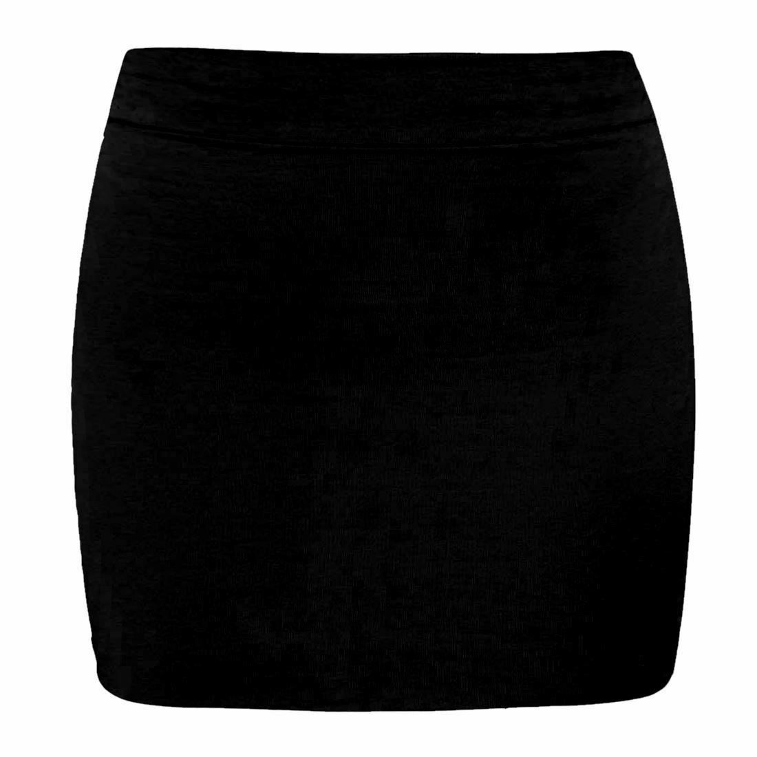 Womens Mini Skirt High Waisted Plain Stretchy Jersey Bodycon Tube Pencil Skirt