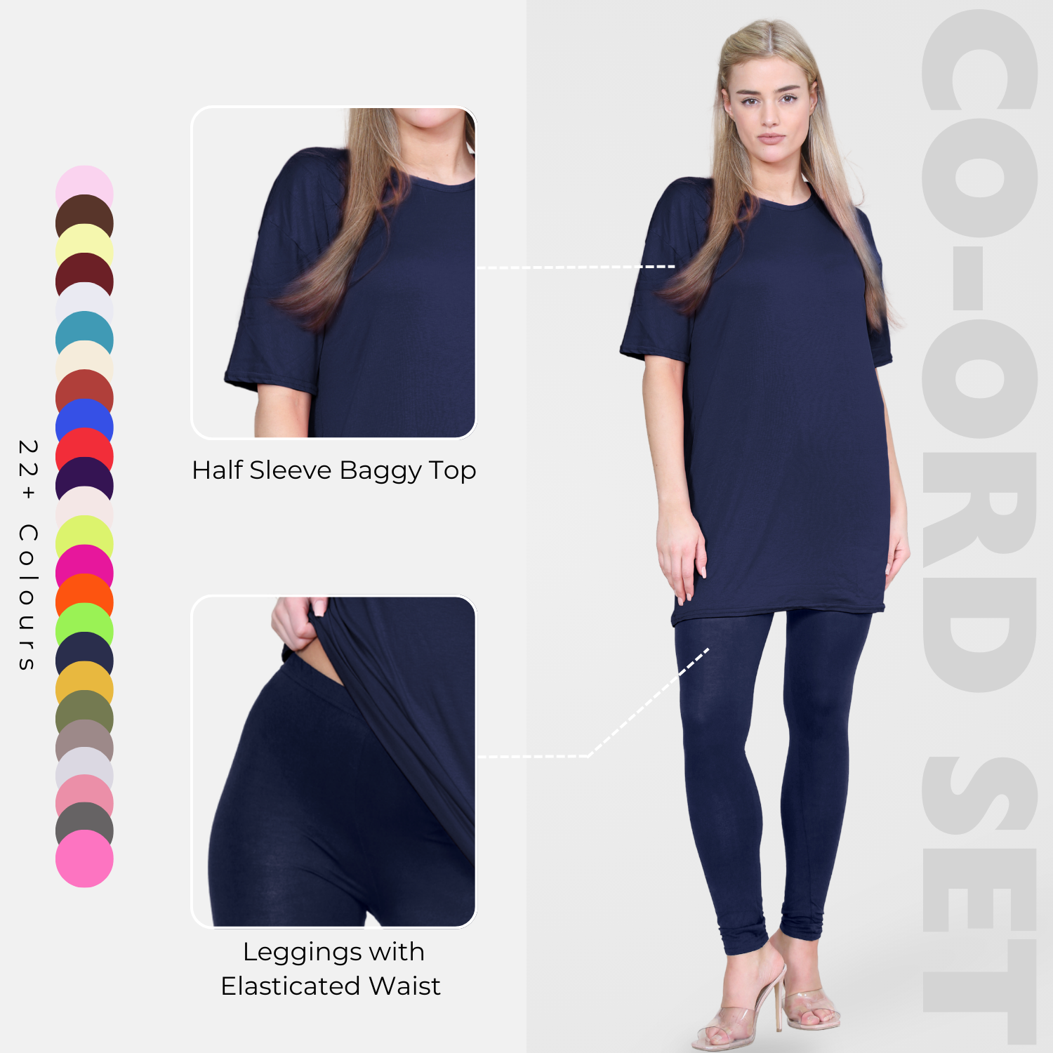 Damas Longline Suelto Camiseta Leggings Gimnasio Chándal Conjunto Coord 2 Piezas Ropa de Salón - Imagen 83 de 155