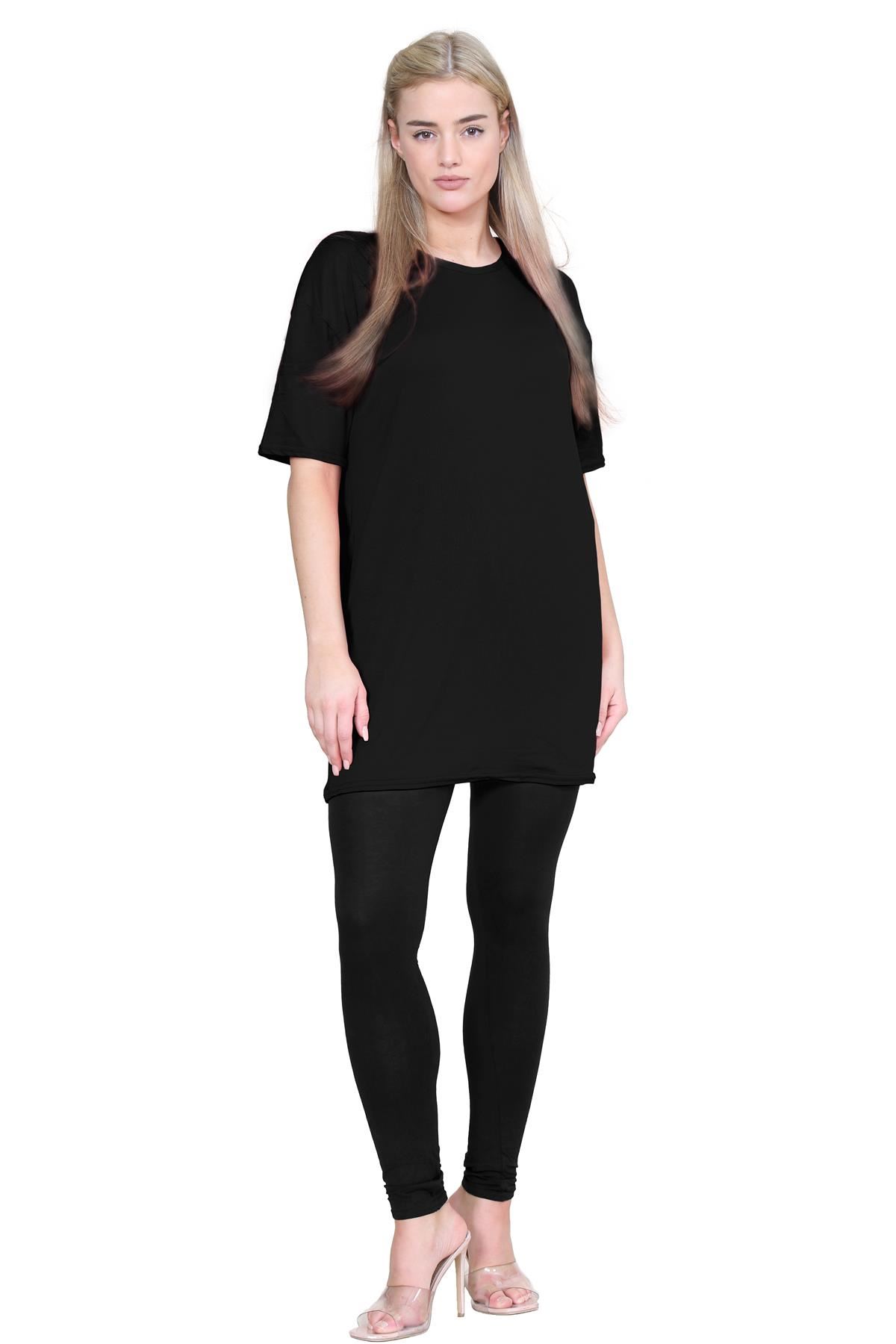 Damas Longline Suelto Camiseta Leggings Gimnasio Chándal Conjunto Coord 2 Piezas Ropa de Salón - Imagen 9 de 155