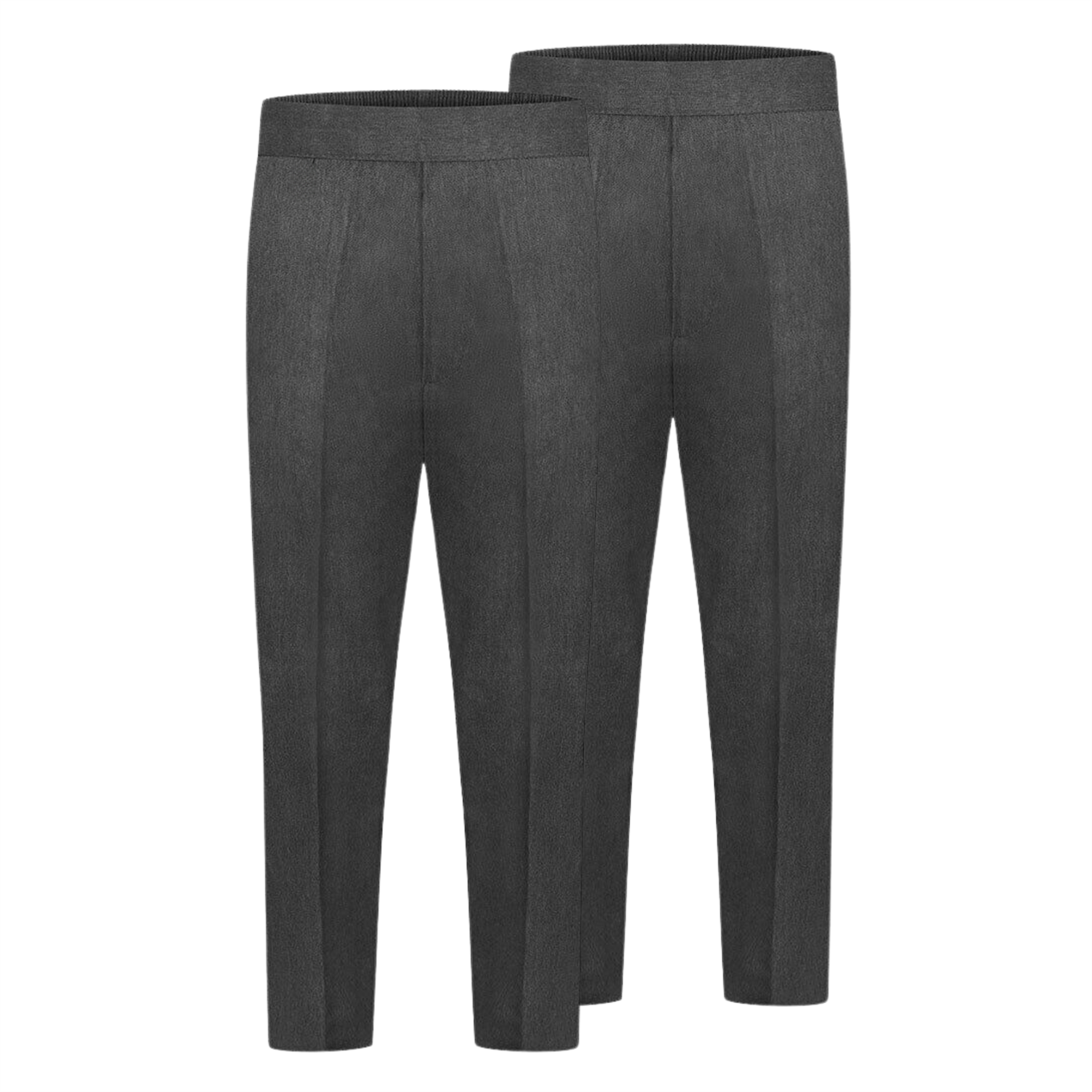 Boys Kids Uniform Pant Half Elastic Waist Back Pull Up School Trousers Pack Of 2 - Picture 9 of 15