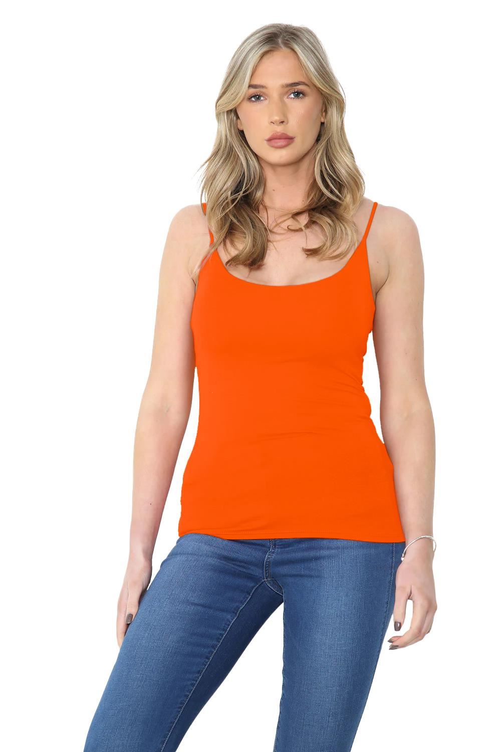 Womens Bodycon Cami Strappy Tank Top Plain Summer Activewear Vest Top, Pack of 3 - Picture 112 of 221