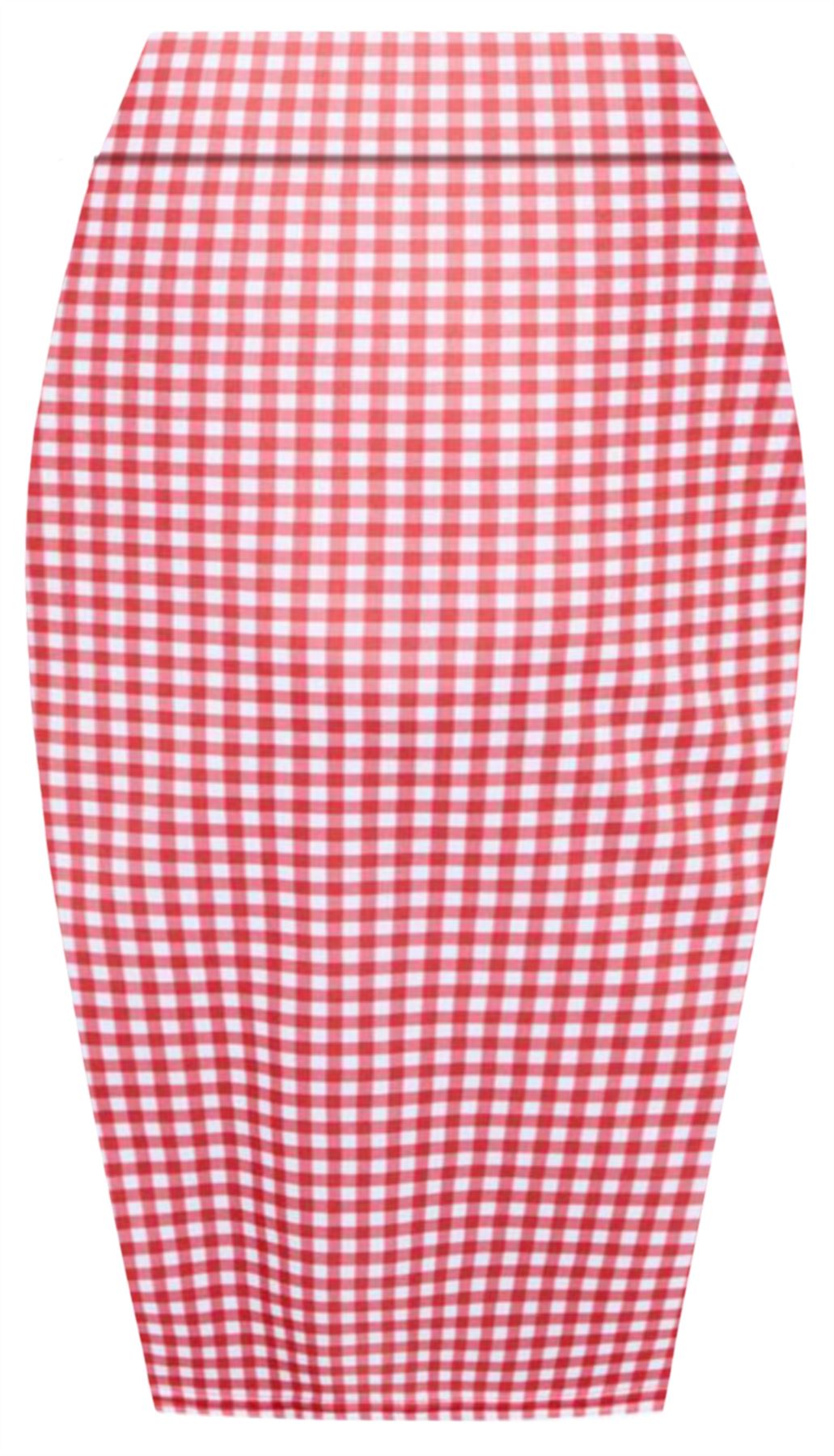 Ladies Pencil Skirt Tube High Waist Printed Stretchy Bodycon Summer Midi Skirt - Picture 12 of 14