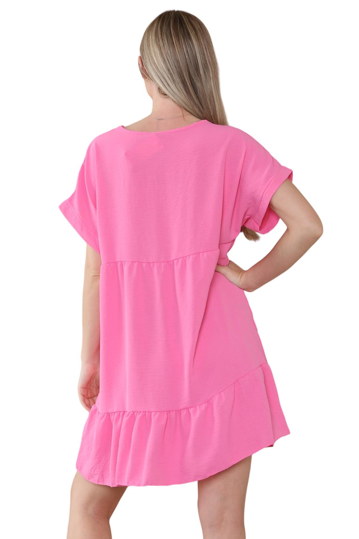 Mini top plisado liso italiano con cuello en V para mujer playa columpio - Imagen 9 de 54