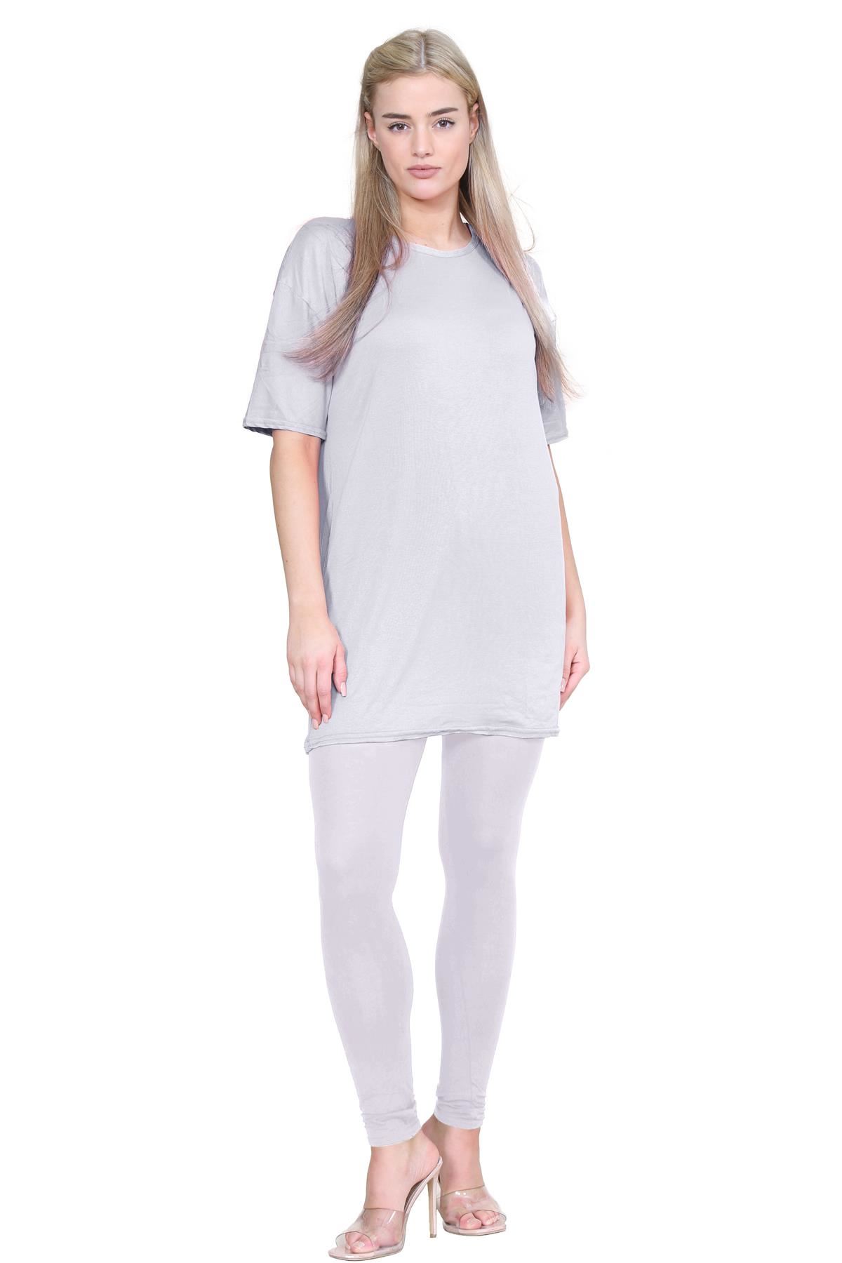 Damas Longline Suelto Camiseta Leggings Gimnasio Chándal Conjunto Coord 2 Piezas Ropa de Salón - Imagen 44 de 155