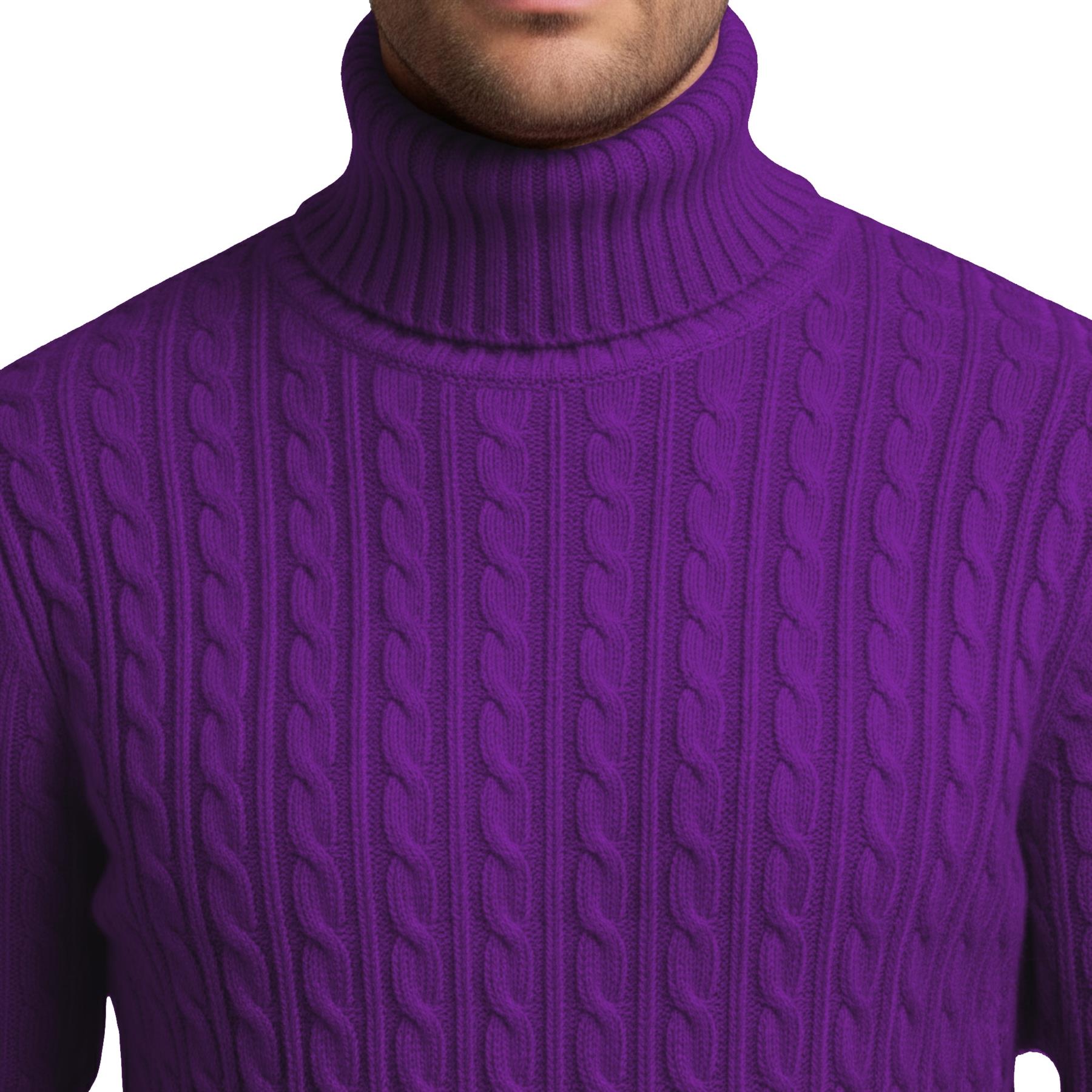 Herren Polo Rollkragen Langarm Pullover Zopfmuster Winterpullover Pulli - Bild 88 von 154