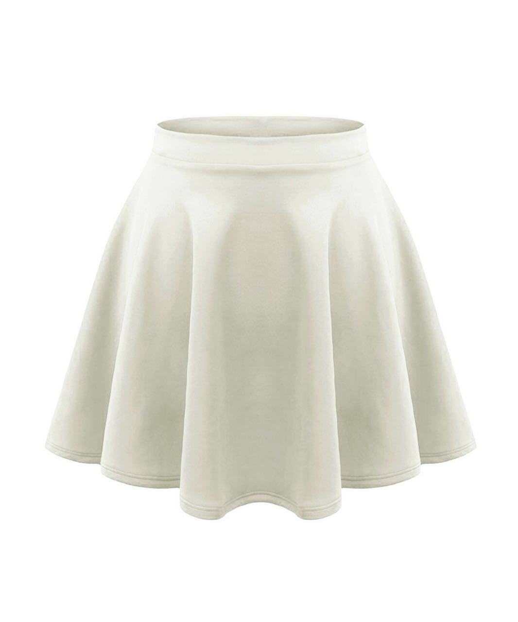 Girls Kids Plain Flared Skirt High Waistband Flippy Stretchy Short Skater Skirt - Picture 23 of 92