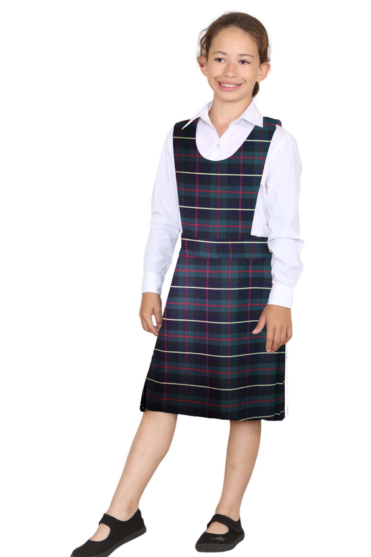 Niñas Babero Delantal Tartán Vestido Envolvente Cuchillo Plisado Uniforme Escolar Paquete de 2 - Imagen 31 de 64