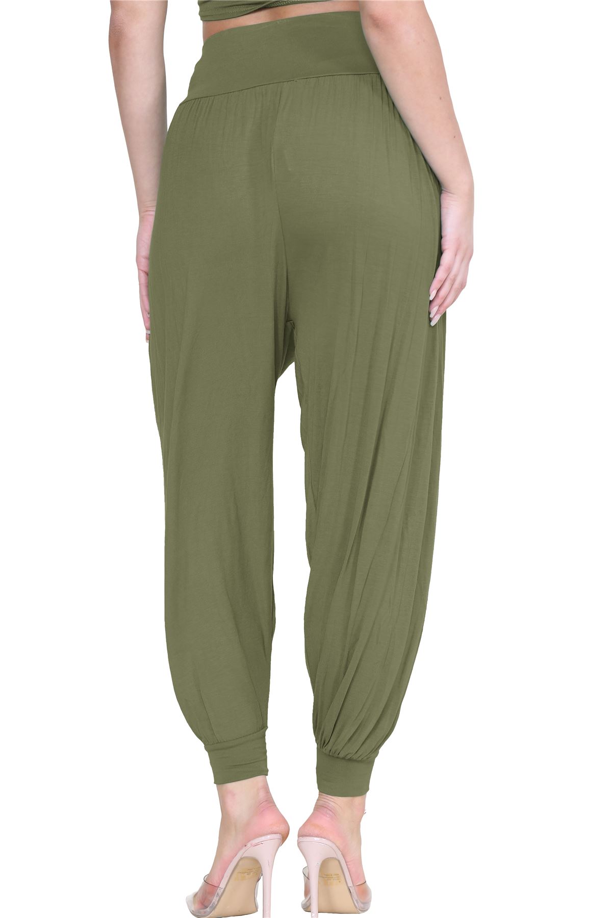 Womens Alibaba Harem Leggings Cuffed Bottoms Plain Hareem Trousers Baggy Pants - Picture 60 of 130