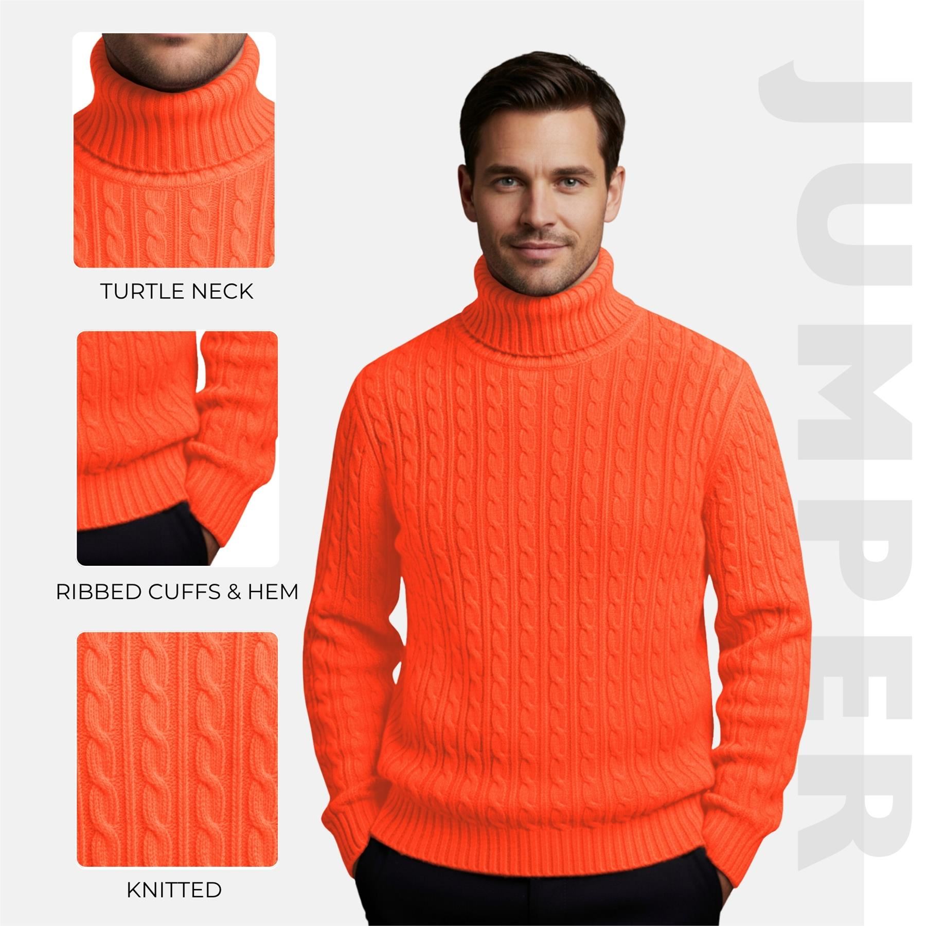 Herren Polo Rollkragen Langarm Pullover Zopfmuster Winterpullover Pulli - Bild 76 von 154