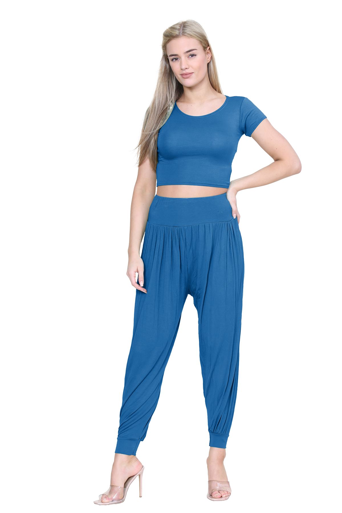 Womens Alibaba Harem Leggings Cuffed Bottoms Plain Hareem Trousers Baggy Pants - Picture 106 of 130
