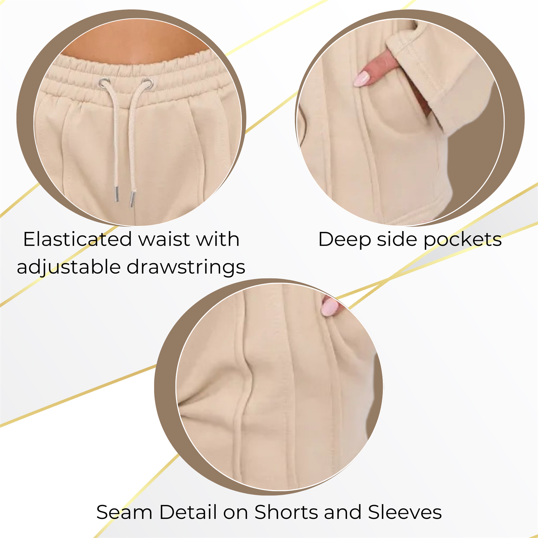 Womens Pleated Lined Crop Top Shorts Set 2 Pcs Co-ord Fleece Loungewear Suit - Picture 35 of 36