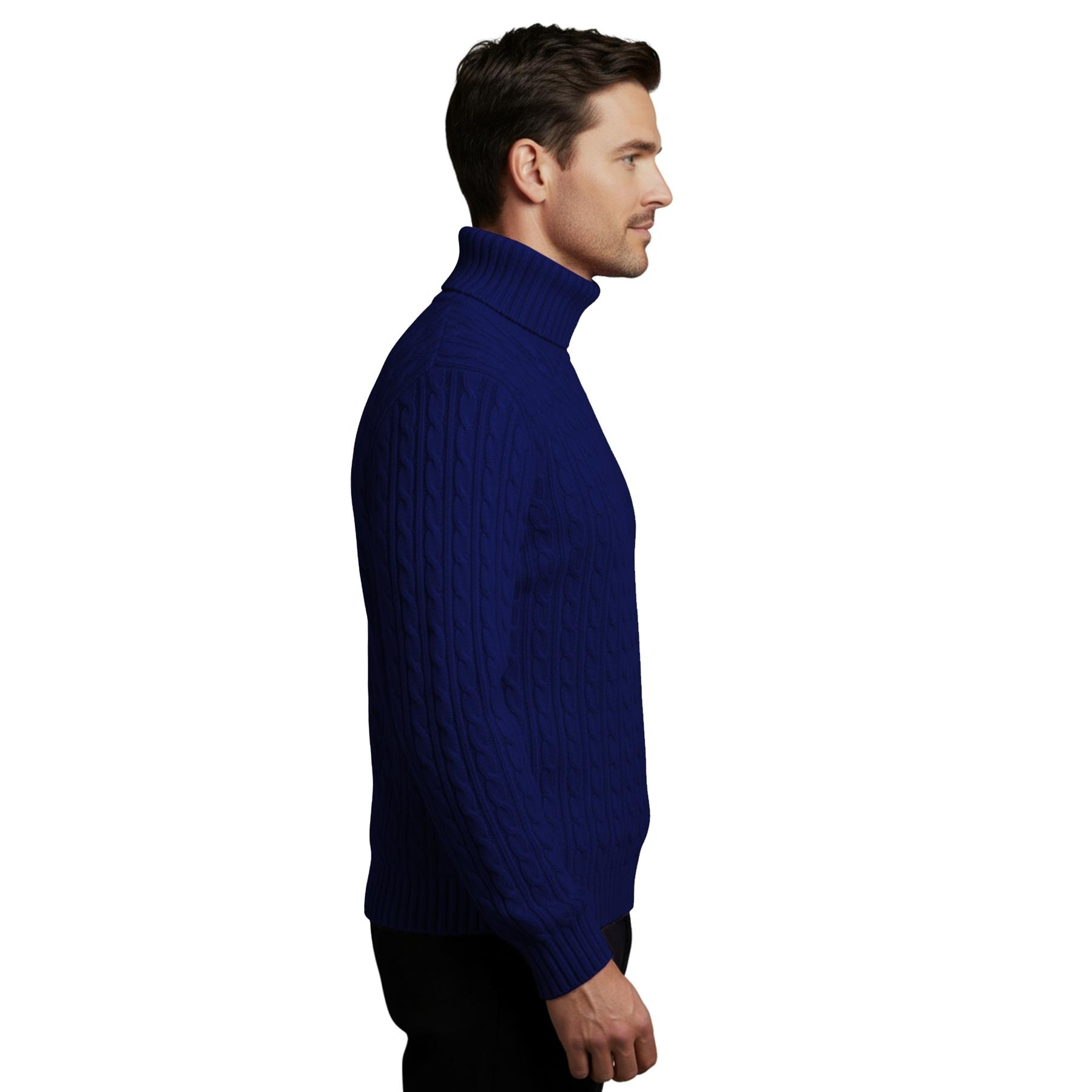 Herren Polo Rollkragen Langarm Pullover Zopfmuster Winterpullover Pulli - Bild 80 von 154