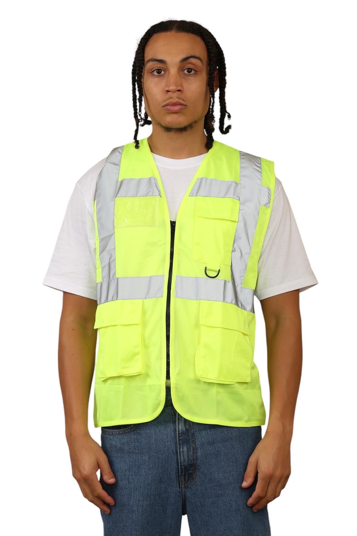 Chaleco de alta visibilidad para hombre chaleco de seguridad reflectante chaqueta de trabajo de alta visibilidad - Imagen 8 de 13