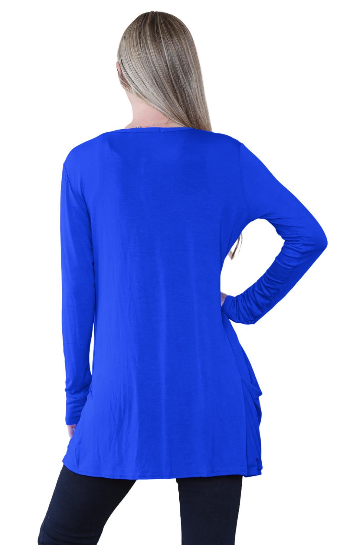 Boyfriend Cardigan Damen schlicht langärmelig offener Tropfen Tasche Freizeit Achselzucken Oberteil - Bild 110 von 148