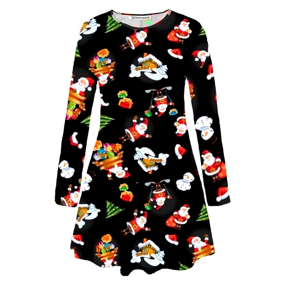 Nouveau Femme Noël Pain D'épice Noël Bow flocon de neige Noël D'épice Fête De Noël Mini Robe Swing b54740 Nouveau Femme Noël Pain D'épice Noël Bow flocon de neige Noël D'épice Fête De Noël Mini Robe Swing b54740