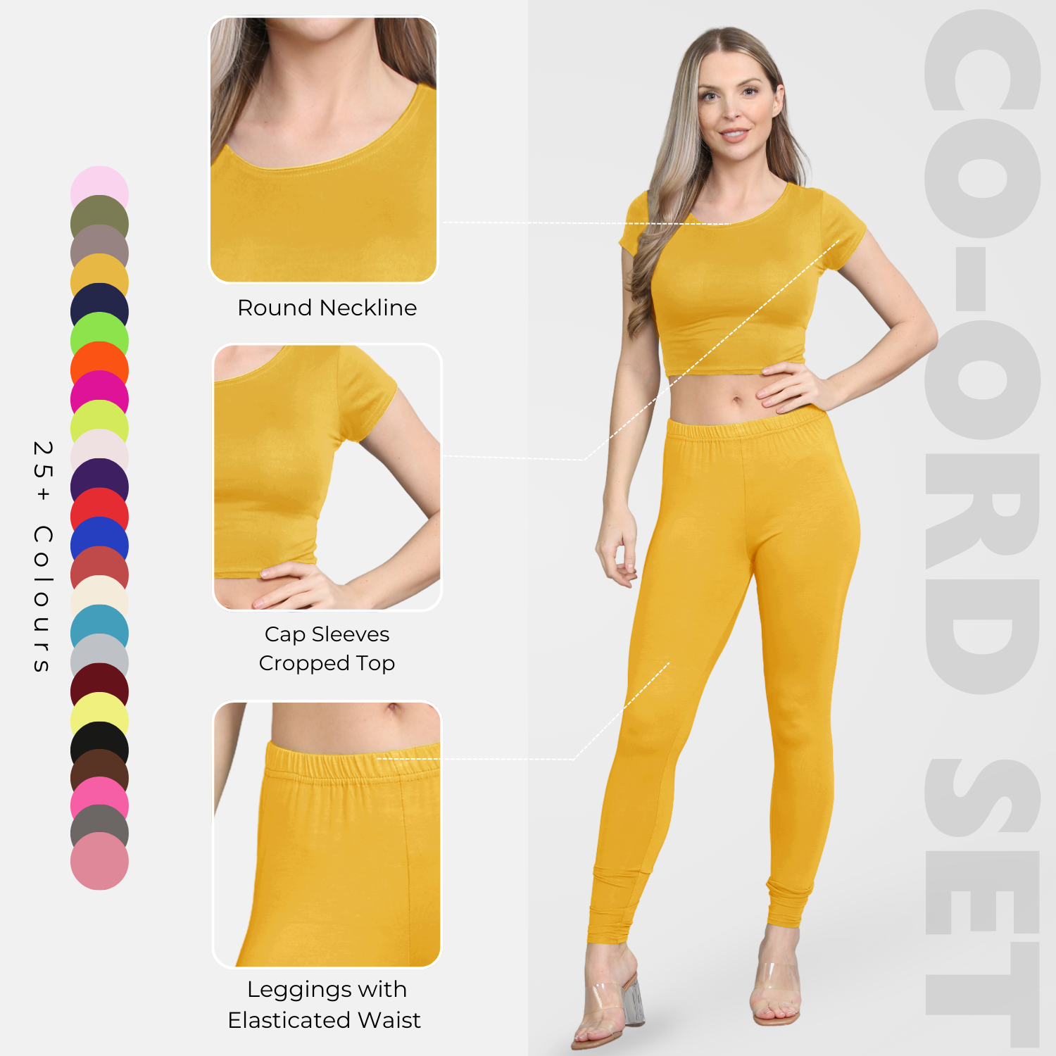 Damen Trainingsanzug Kurzarm Crop Top Sport Legging Workout Aktiv Lounge Set - Bild 69 von 148