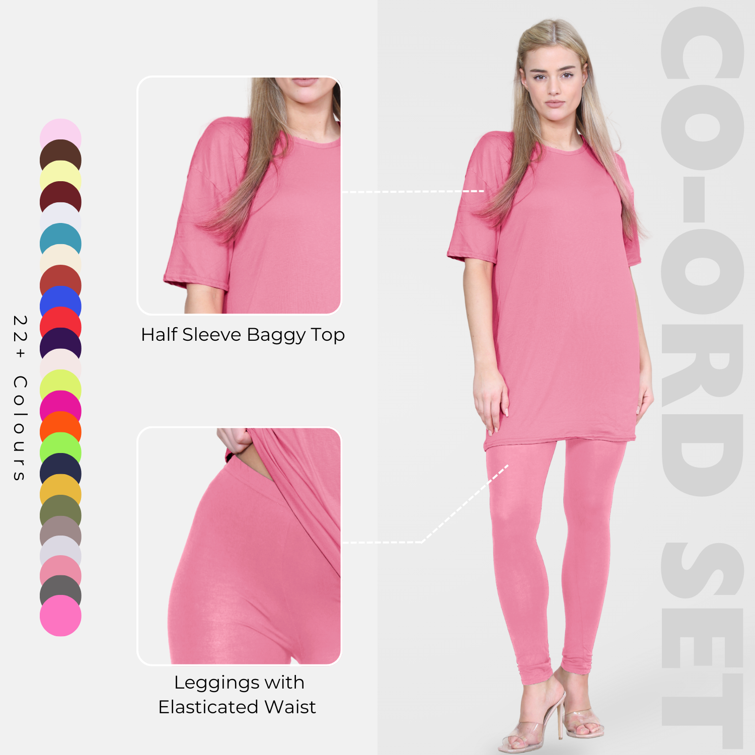 Damas Longline Suelto Camiseta Leggings Gimnasio Chándal Conjunto Coord 2 Piezas Ropa de Salón - Imagen 41 de 155