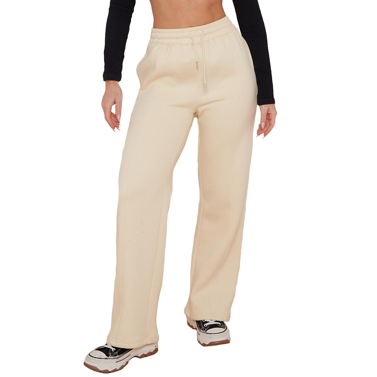 Ladies Fleece Lined Trousers Sweatpants Elastic Waist Wide Leg Loungewear Pants - Picture 16 of 43