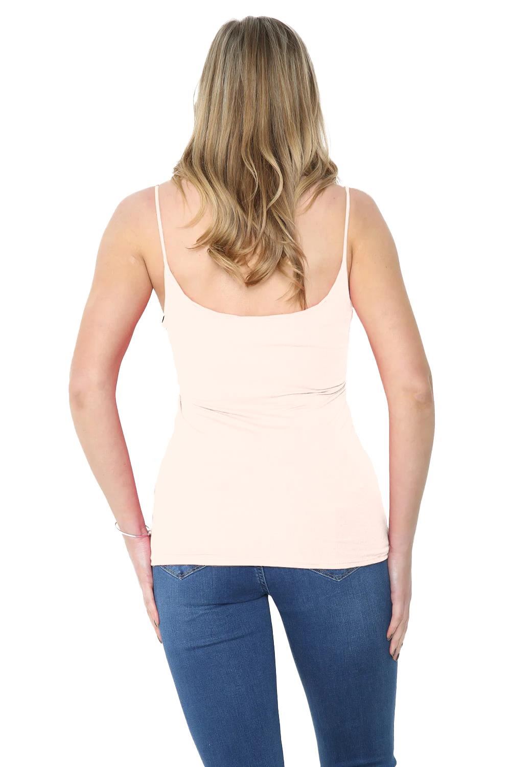 Womens Bodycon Cami Strappy Tank Top Plain Summer Activewear Vest Top, Pack of 3 - Picture 134 of 221