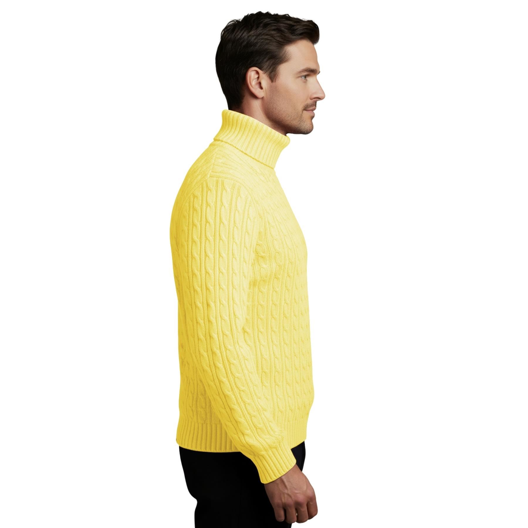 Herren Polo Rollkragen Langarm Pullover Zopfmuster Winterpullover Pulli - Bild 142 von 154