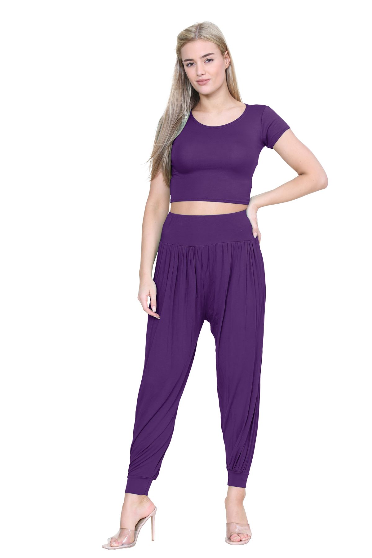 Womens Alibaba Harem Leggings Cuffed Bottoms Plain Hareem Trousers Baggy Pants - Picture 81 of 130