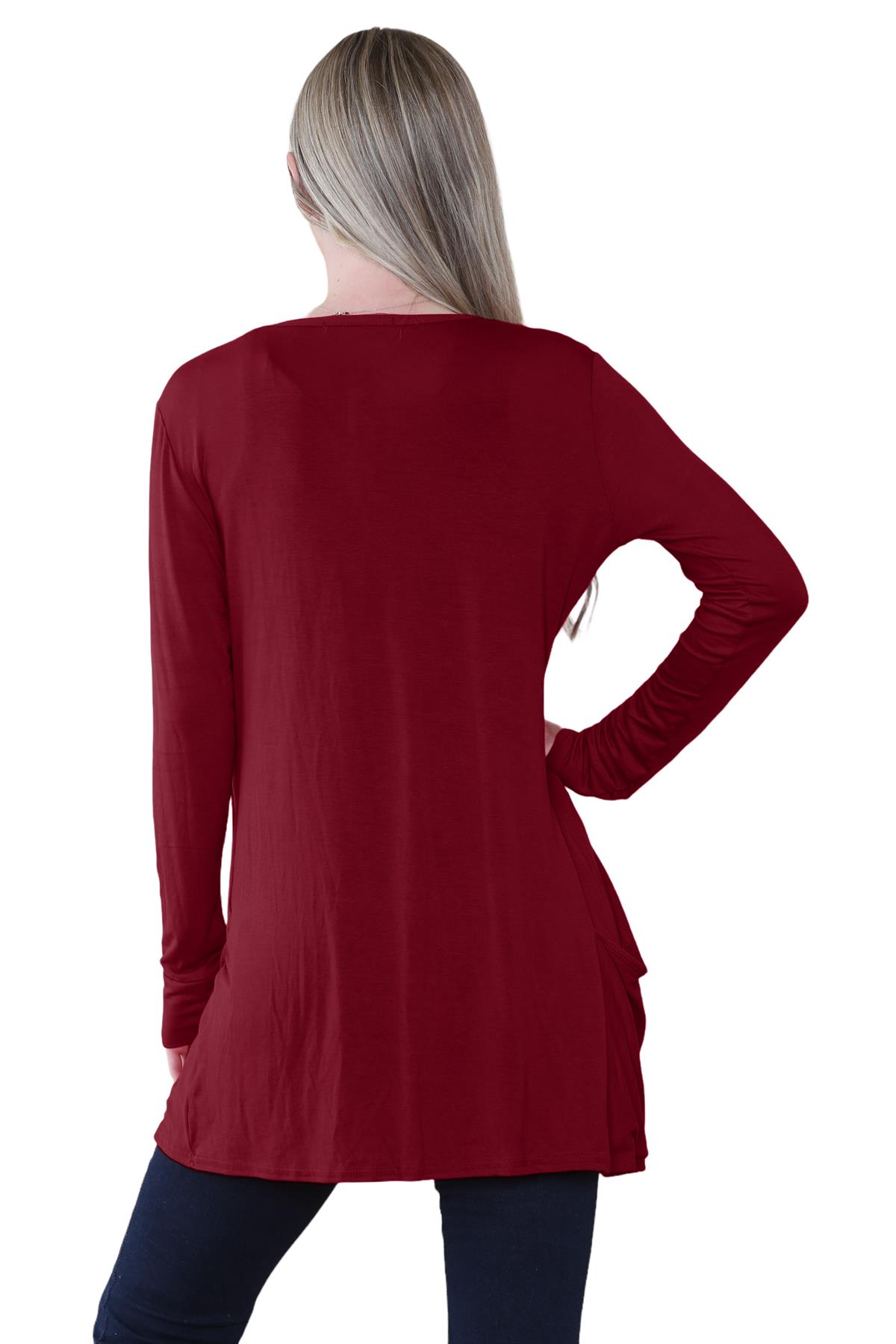 Boyfriend Cardigan Damen schlicht langärmelig offener Tropfen Tasche Freizeit Achselzucken Oberteil - Bild 140 von 148