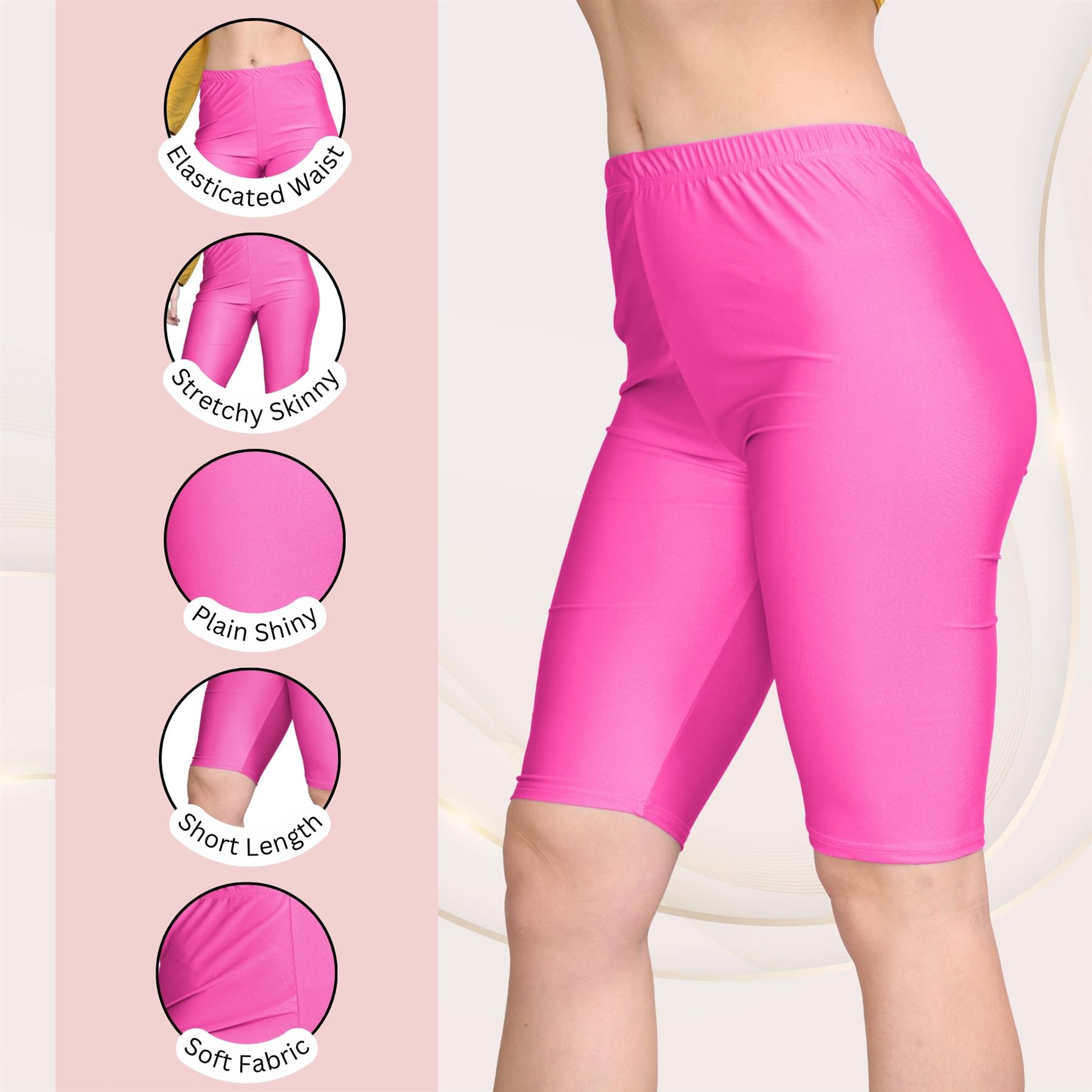Damas Pantalones Cortos de Ciclismo Lisos Estirados Lycra Brillante Gimnasio Yoga Baile Pantalones Cortos - Imagen 42 de 100