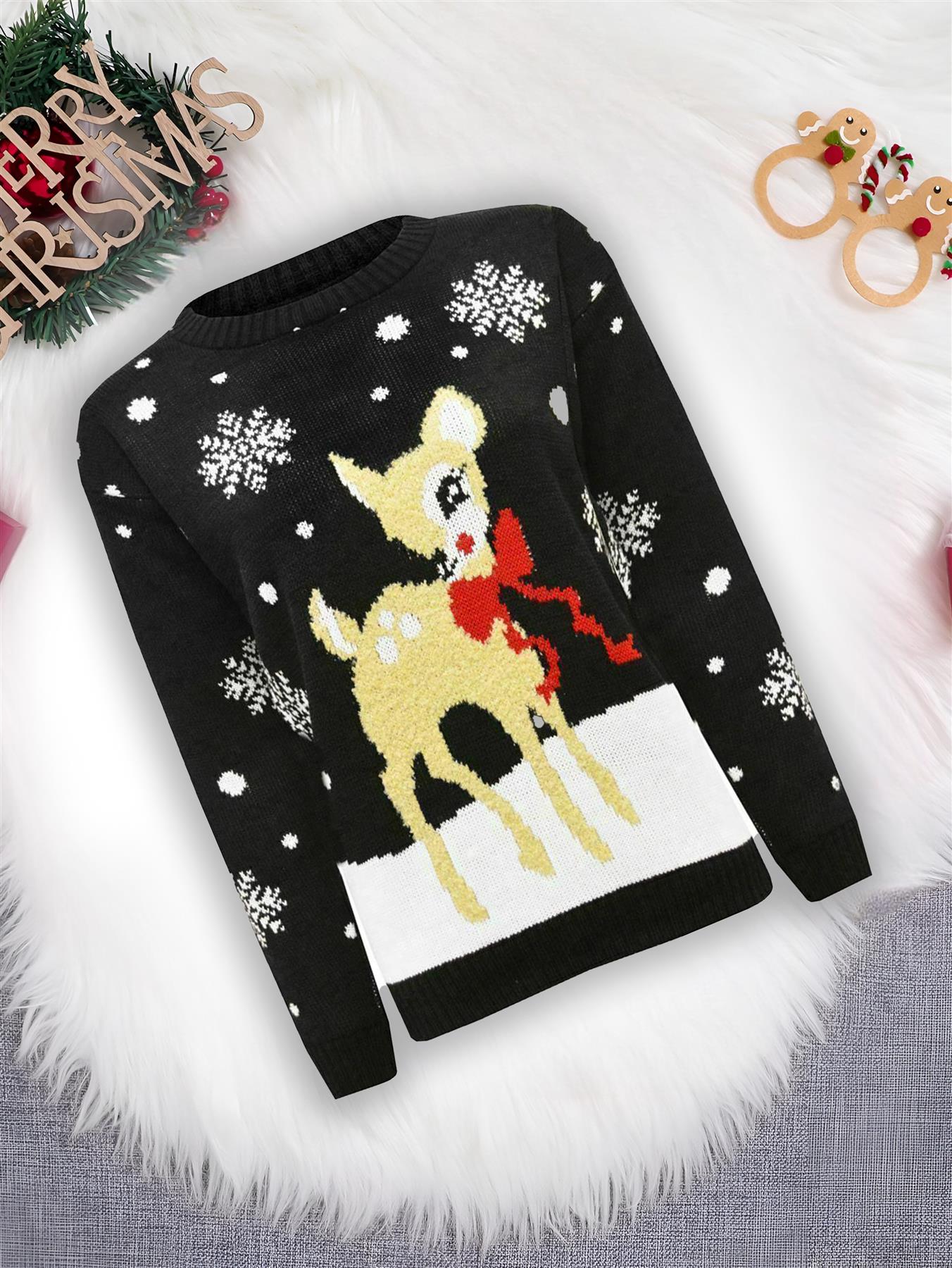 Suéter de Navidad para niños Niñas Niños Reno Niños Novedad Suéter de Navidad - Imagen 4 de 67