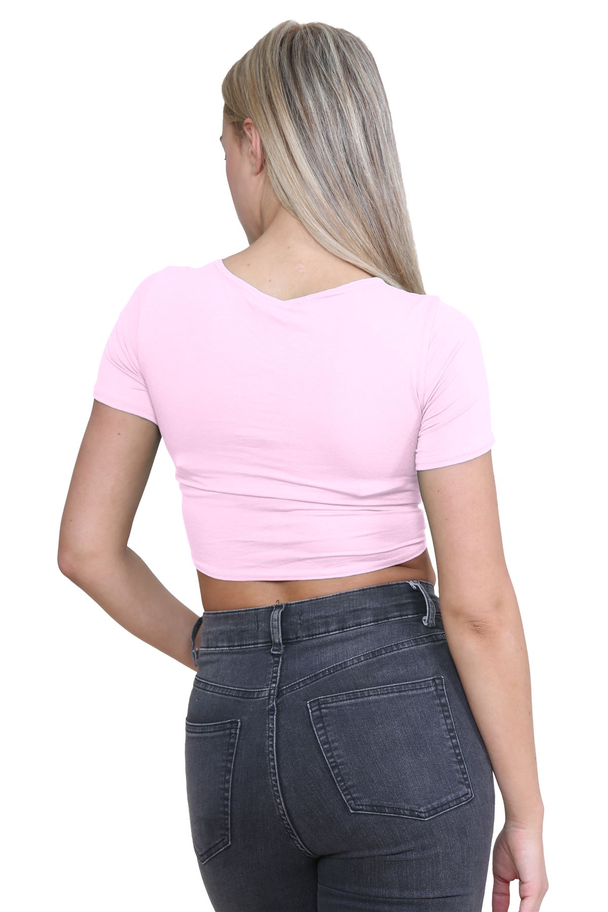 Damen-Cardigan Kurzarm vorne zum Binden einfach Bolero Achselzucken lässig bauchfrei Oberteil - Bild 4 von 133