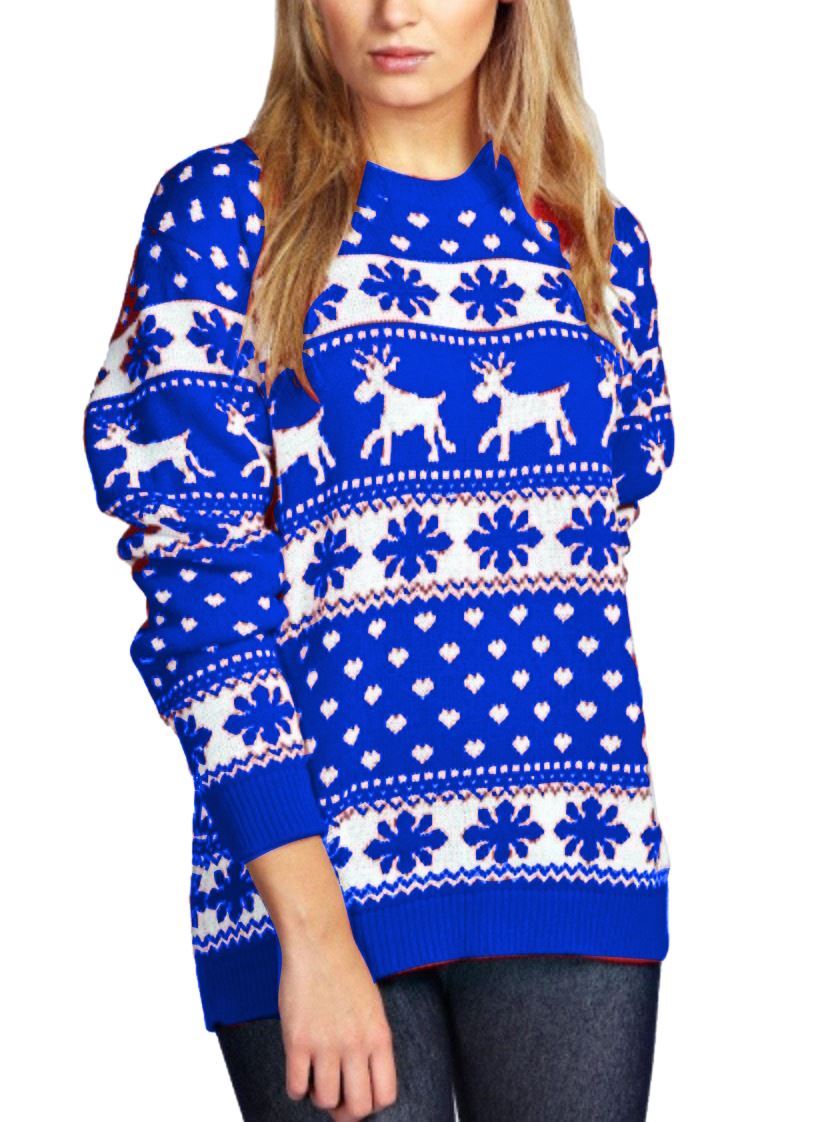 Kids Snowflake Reindeer Jumper Christmas Knitted Girls Xmas Jumper Boys Pullover - Picture 16 of 16