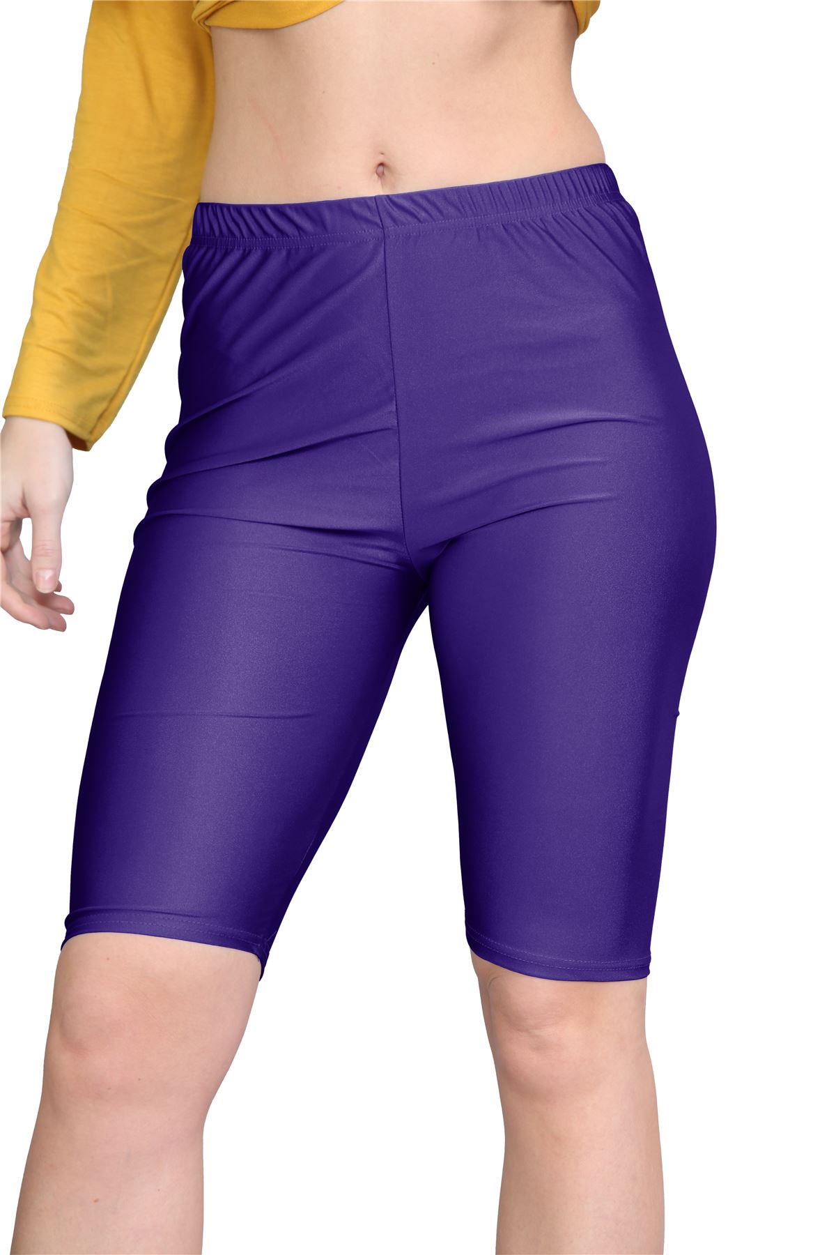 Damas Pantalones Cortos de Ciclismo Lisos Estirados Lycra Brillante Gimnasio Yoga Baile Pantalones Cortos - Imagen 60 de 100