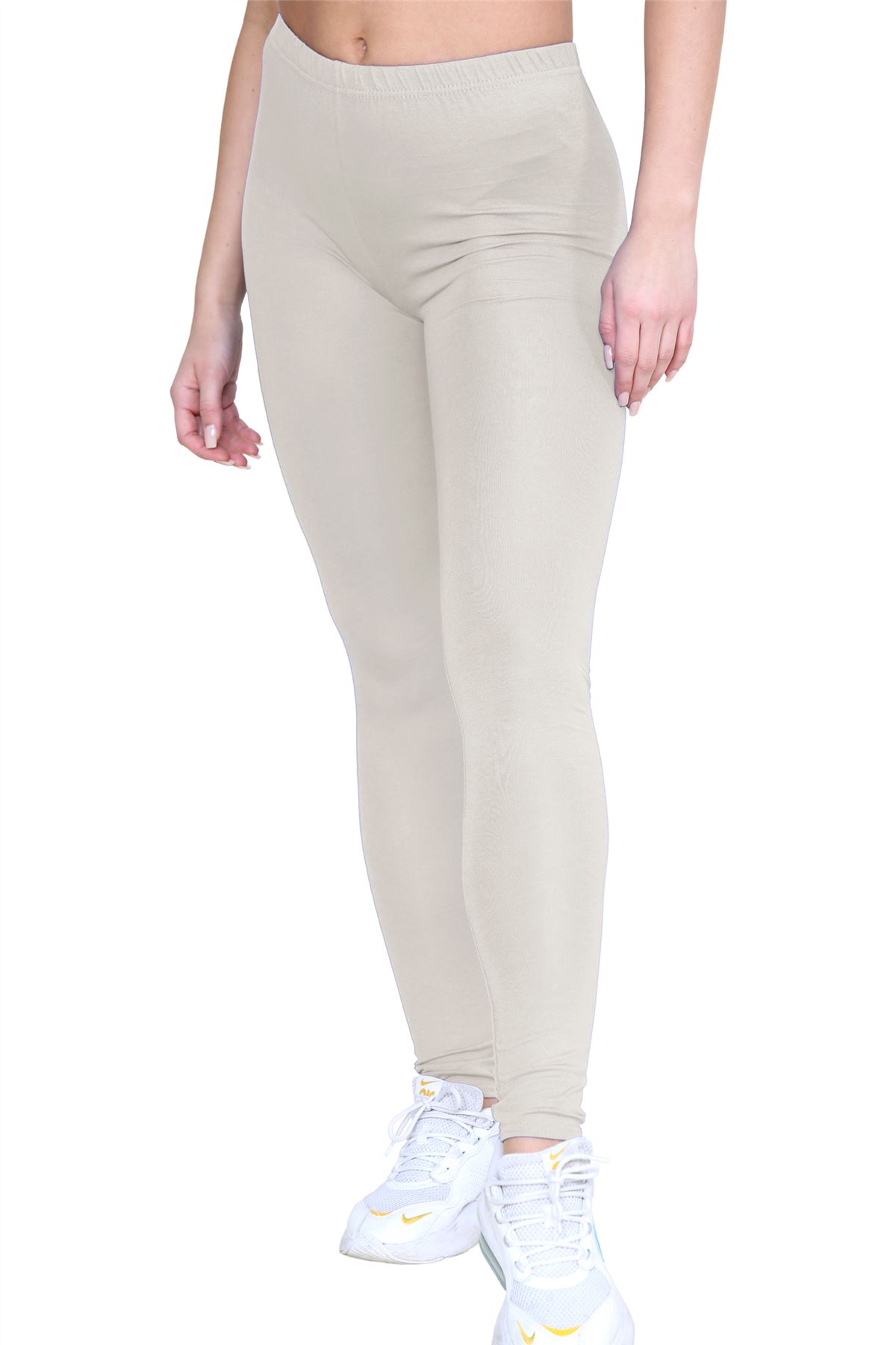Womens Leggings Full Length Basic Plain Viscose Skinny Slim Fit Stretchy Pants - Picture 27 of 32