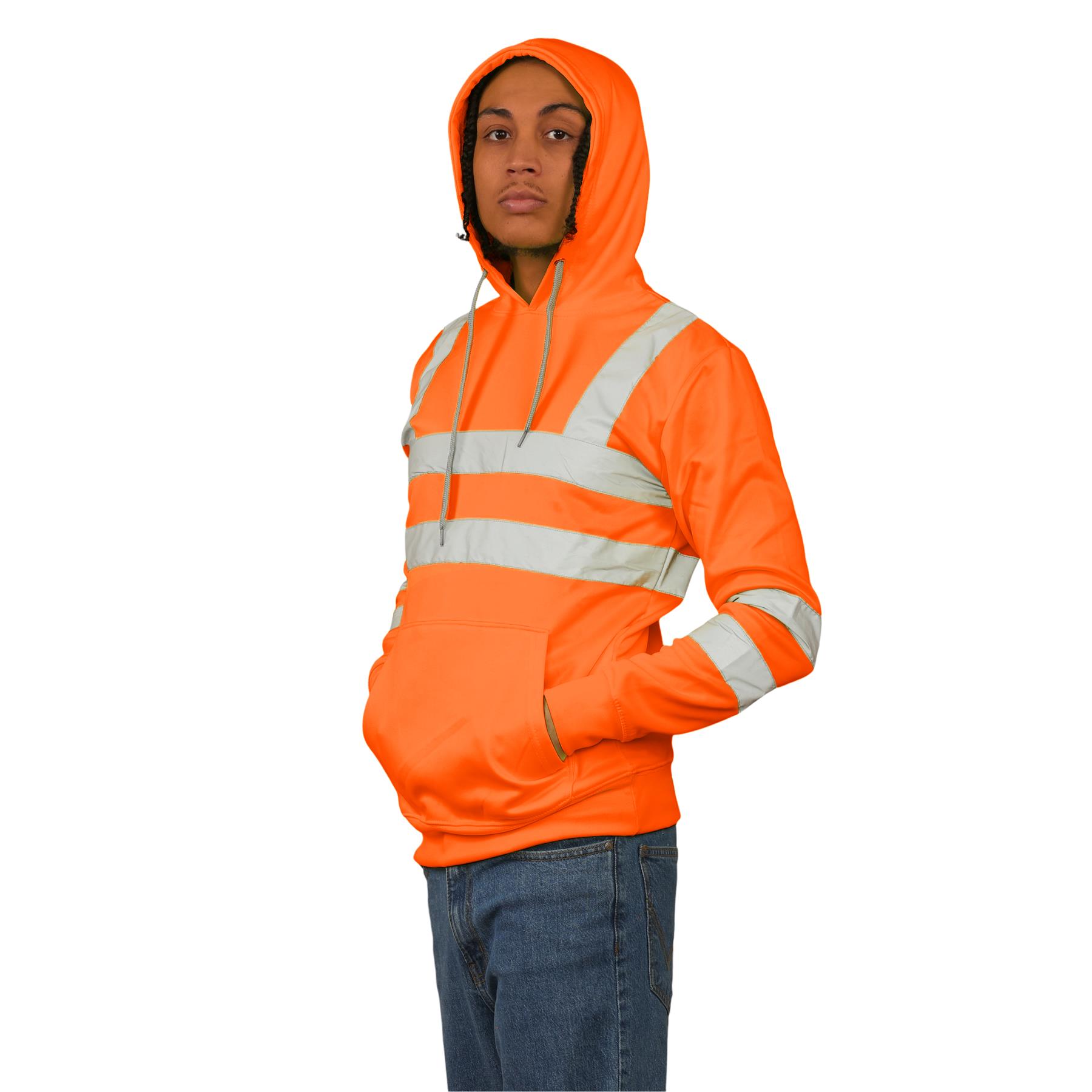 Sudadera con capucha para hombre Hi Vis alta visibilidad lana seguridad ropa de trabajo jersey con capucha saltador - Imagen 5 de 21