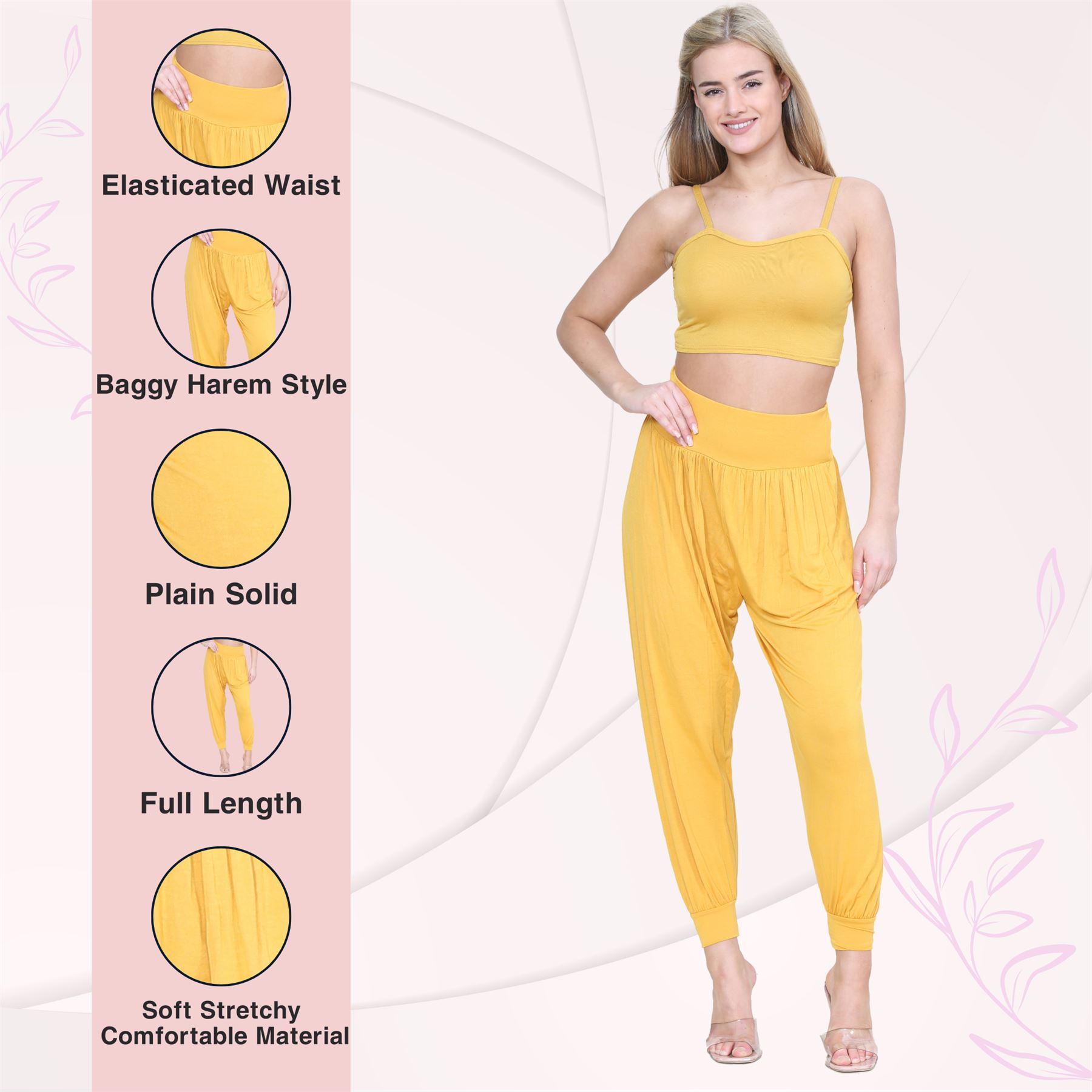 Womens Alibaba Harem Leggings Cuffed Bottoms Plain Hareem Trousers Baggy Pants - Picture 71 of 130