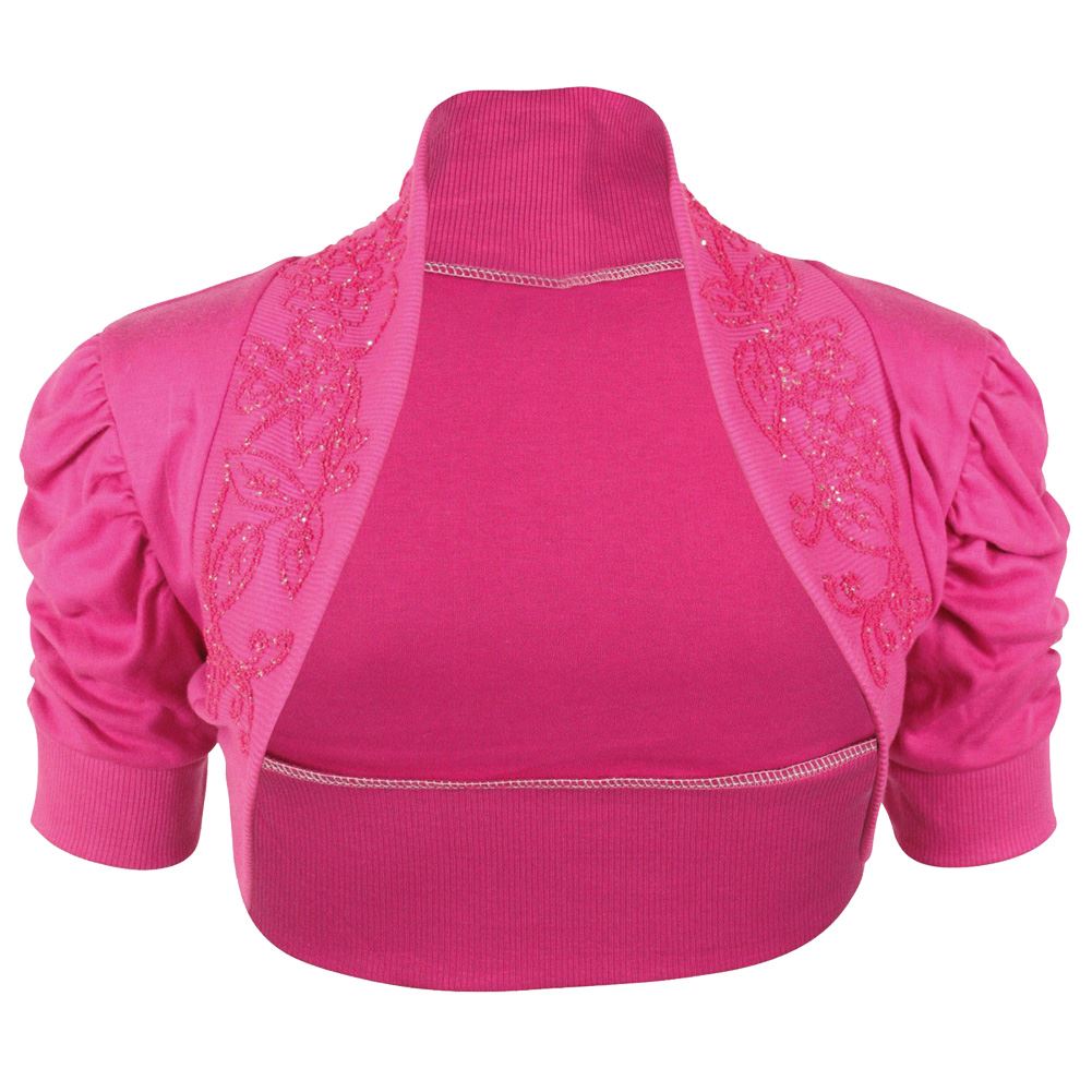 NUOVA linea donna Cotone Increspato sulla manica perline paillettes Bolero Scrollata Donna Cardigan