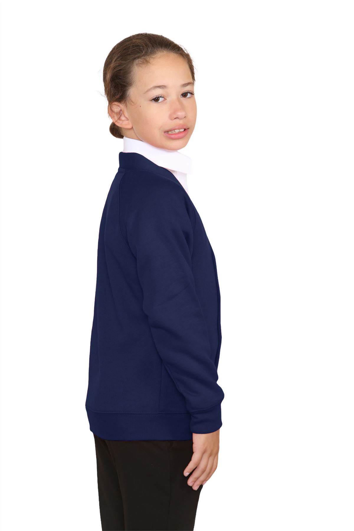 Niñas Cuello en V Cárdigan Uniforme Escolar Manga Larga Jersey Niños Niños Suéter 2-13 Años - Imagen 19 de 44