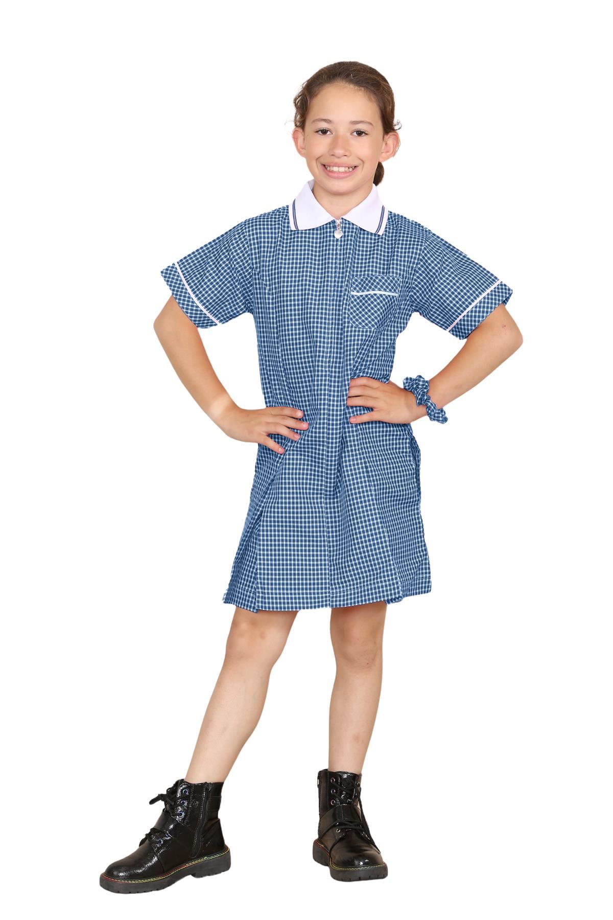 Mädchen Gingham Schule Kurzarm Plissee Kleid Schuluniform Sommer 2er Pack - Bild 10 von 49