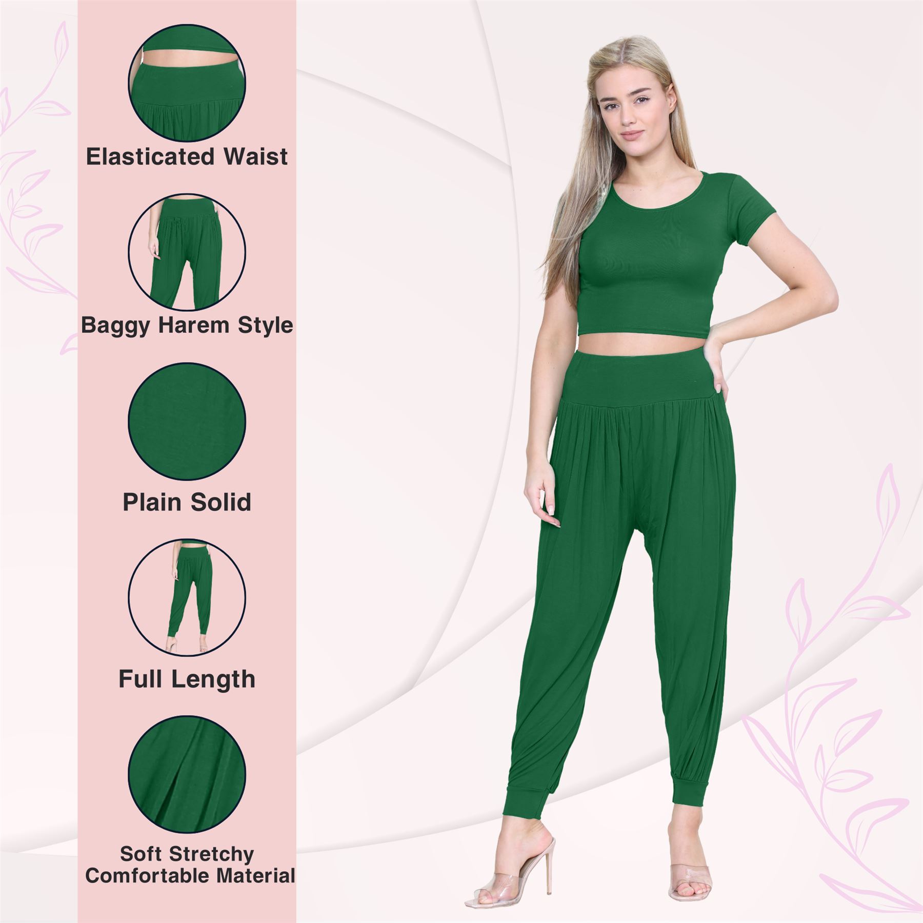 Womens Alibaba Harem Leggings Cuffed Bottoms Plain Hareem Trousers Baggy Pants - Picture 18 of 130