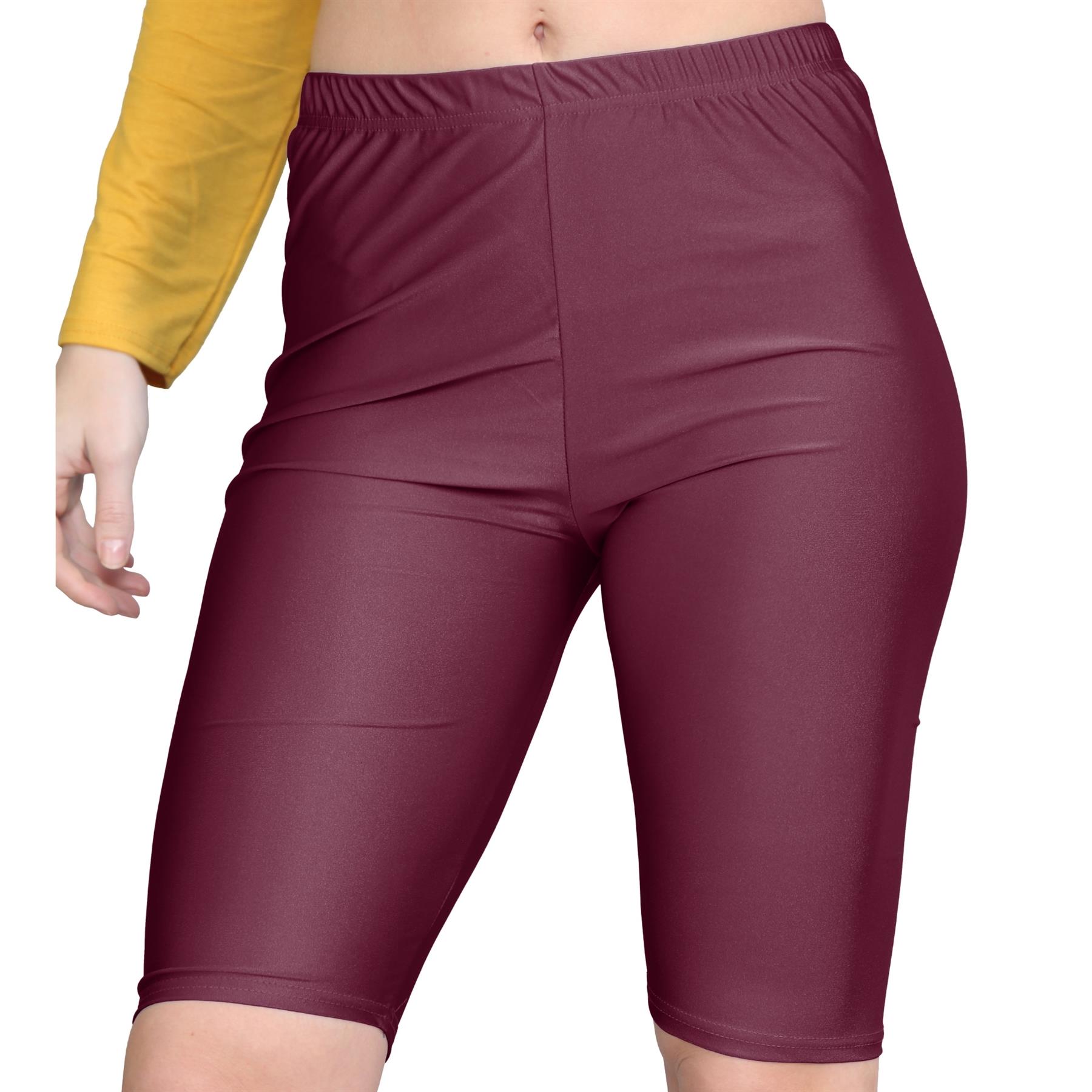 Damas Pantalones Cortos de Ciclismo Lisos Estirados Lycra Brillante Gimnasio Yoga Baile Pantalones Cortos - Imagen 94 de 100